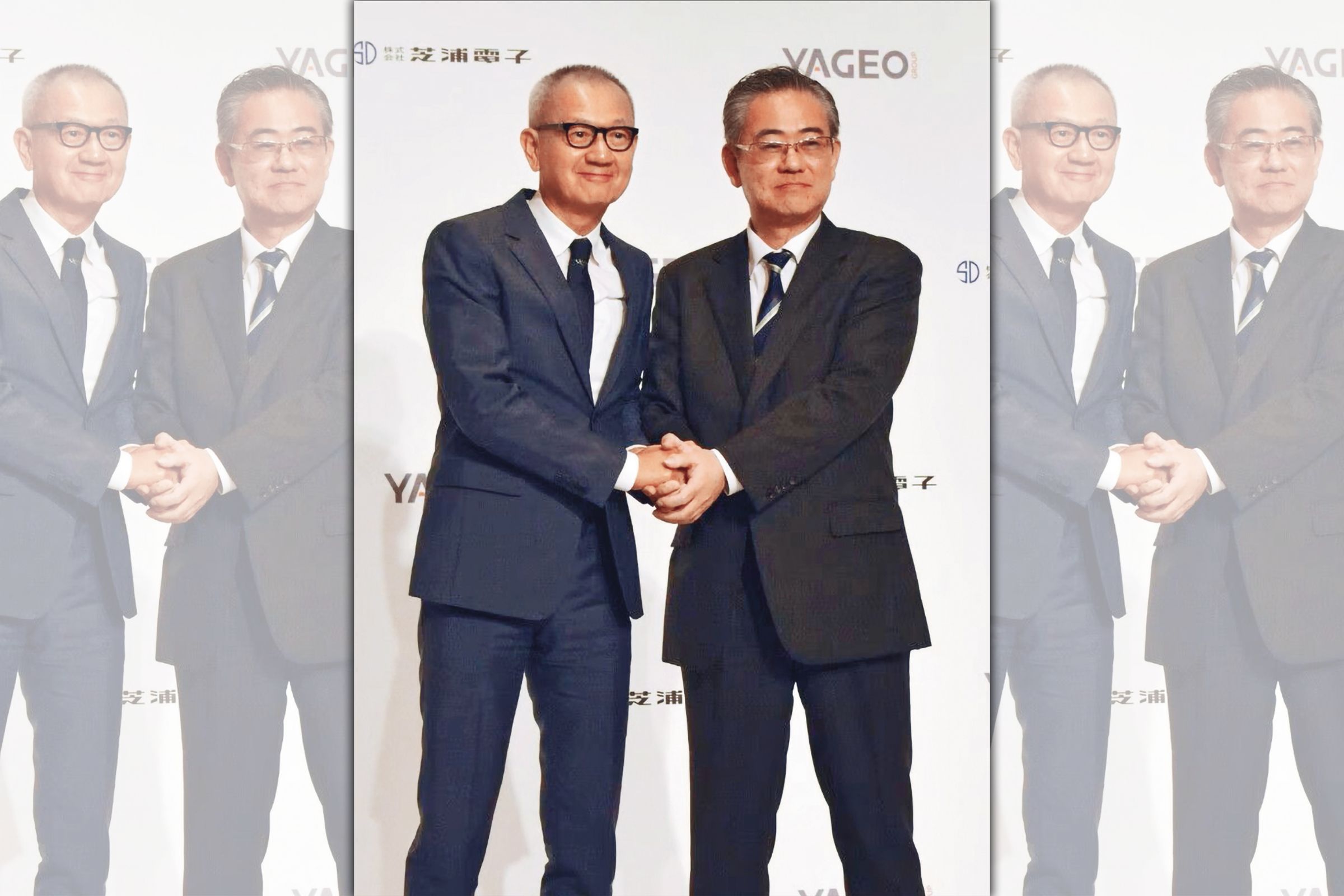 陳泰銘與芝浦社長葛西晃在日本東京召開記者會。(翻攝自nippon.com)