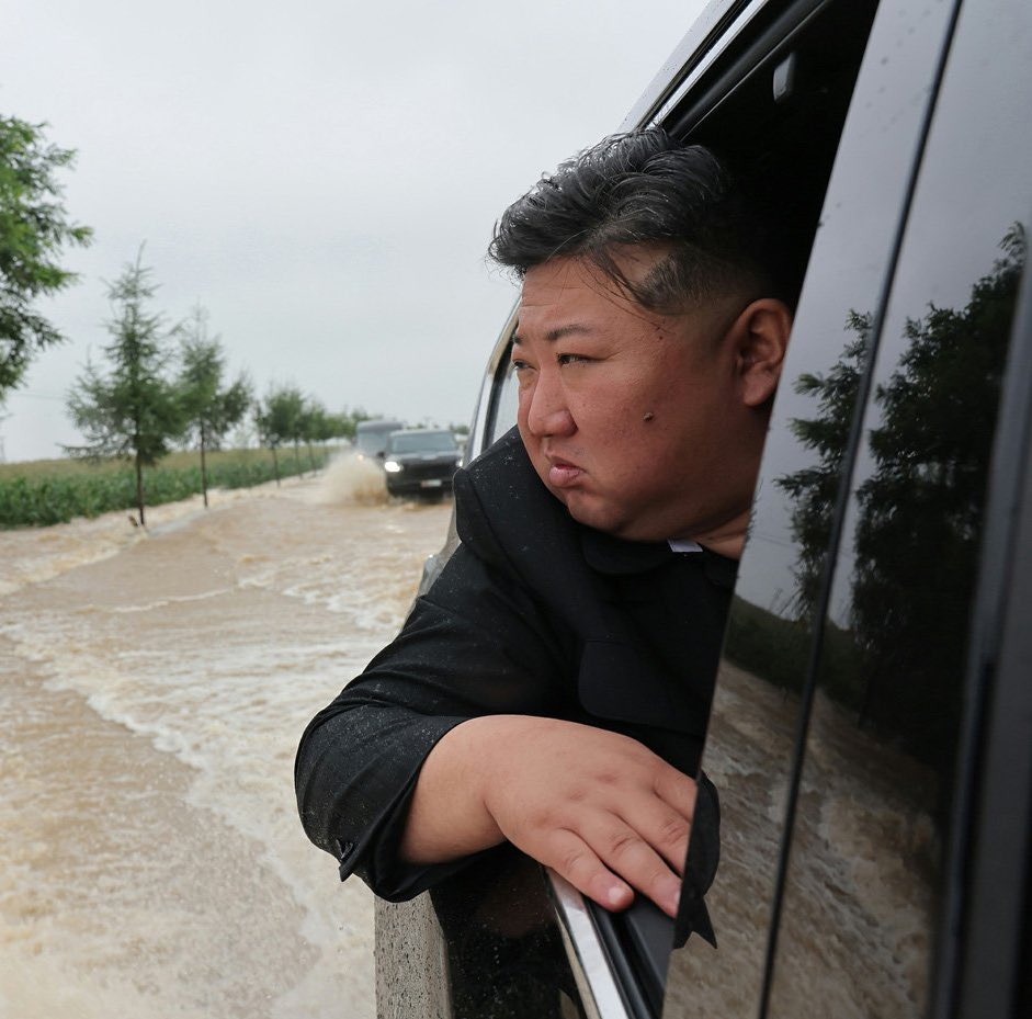 金正恩前往災區視察。（翻自X平台）