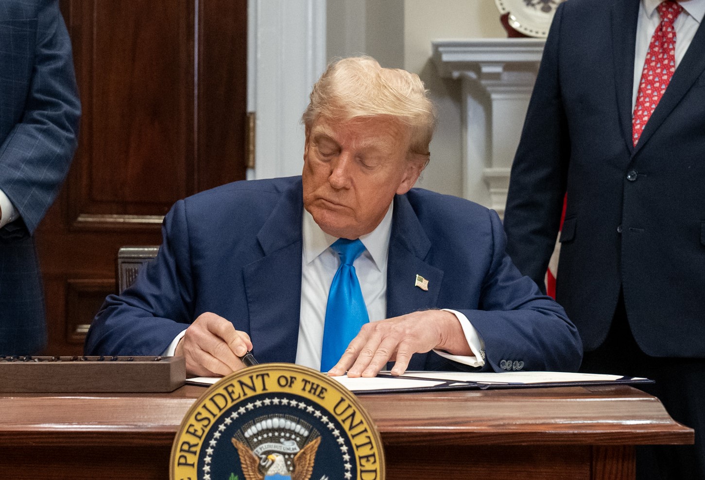 對於對美關稅20%，電電公會回應觀察中。（翻攝白宮Flickr）