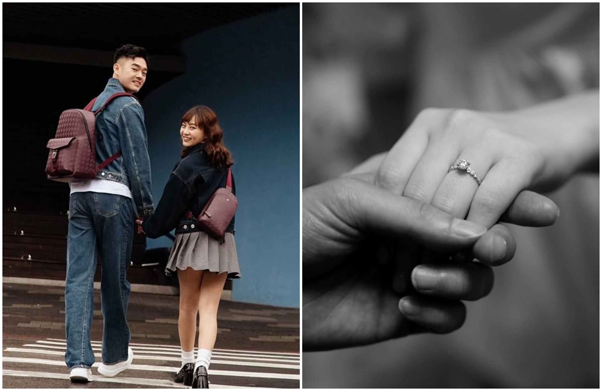王齊麟與陳詩媛今日登記結婚。(合成圖,翻攝王齊麟Instagram)