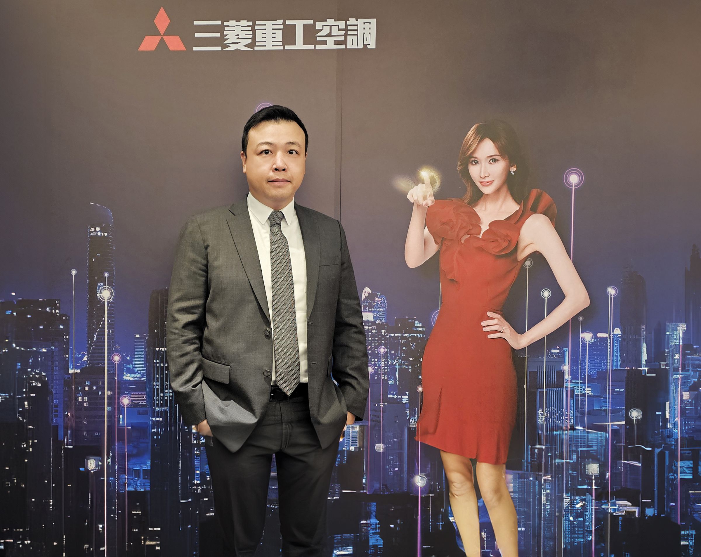 上洋產業執行長吳國華表示,三菱重工家用空調發展穩定,商用空調領域布局有成,2024年將持續引進新品,陸續交付電子大廠客戶。(上洋提供)