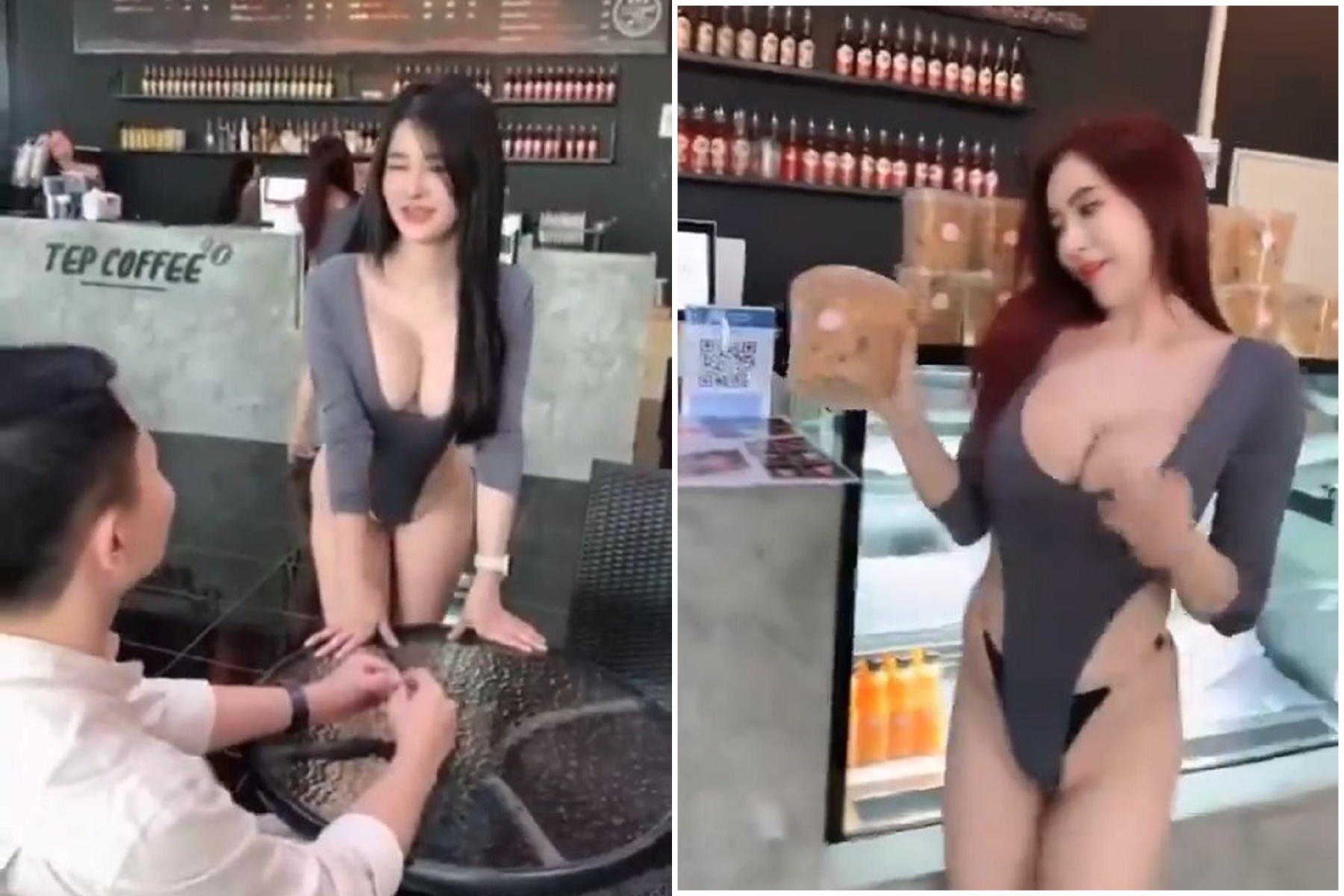 這間手搖飲「奶香四溢」，視覺系奶精球太誘人！網友跪求店址。（翻自X平台）