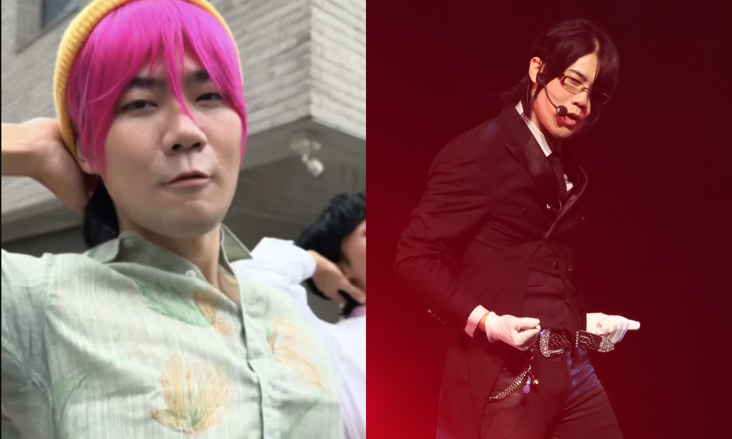needmorecash靠〈晚安大小姐〉執事造型爆紅,勇於挑戰各種造型的他也曾扮成Saja Boys。(左網路圖片)
