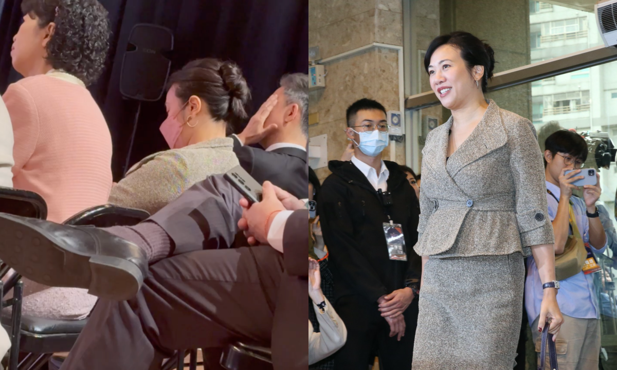 吳欣盈在交叉詰問時，戴著粉色口罩打起瞌睡，還睡到頻頻點頭。