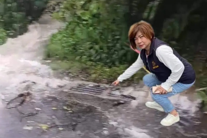 基隆市議員宋瑋莉提醒市民颱風天注意安全，卻因貼文附圖是P圖而成，遭到網友嘲諷。（翻攝自宋瑋莉臉書）