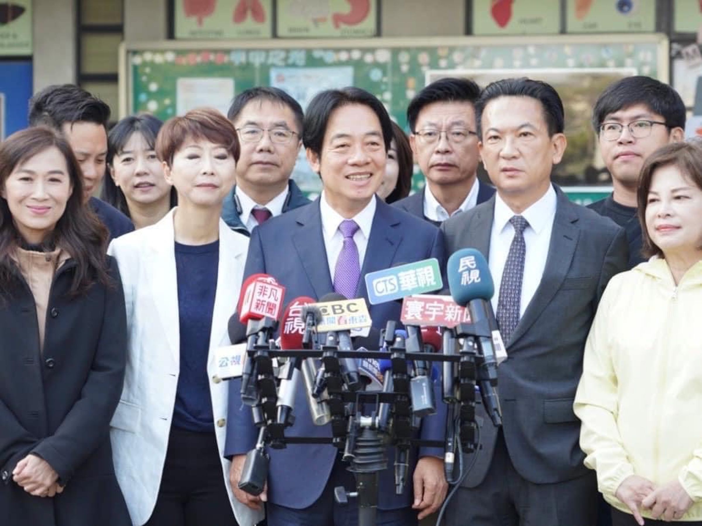 賴清德、蕭美琴在台南得票率過半50.95%,台南市長黃偉哲的全力輔選功不可沒。 (翻攝畫面)