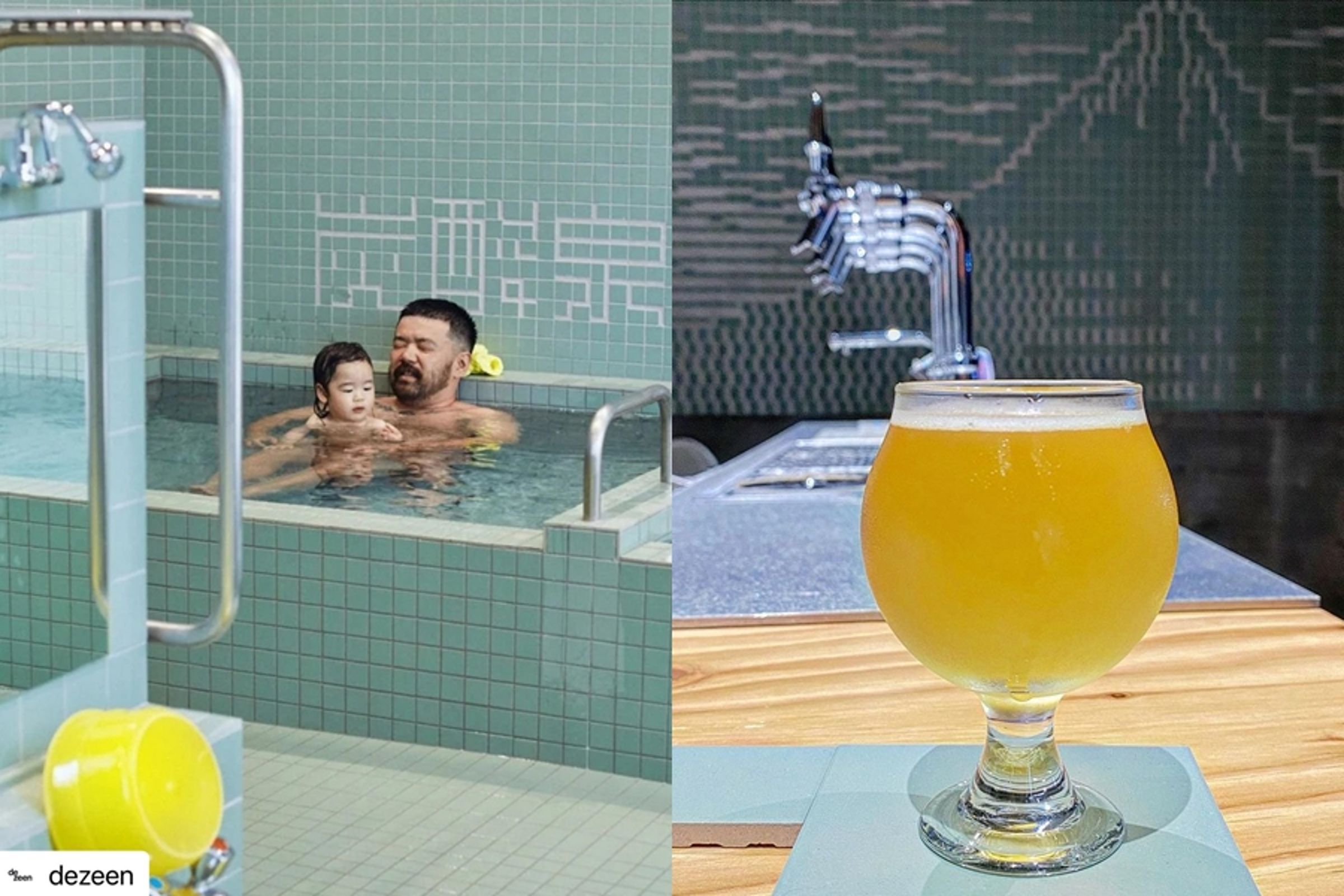 日本東京的「狛江湯/銭湯」澡堂不僅可以泡澡,還可以喝啤酒。(翻攝自狛江湯 /銭湯臉書)