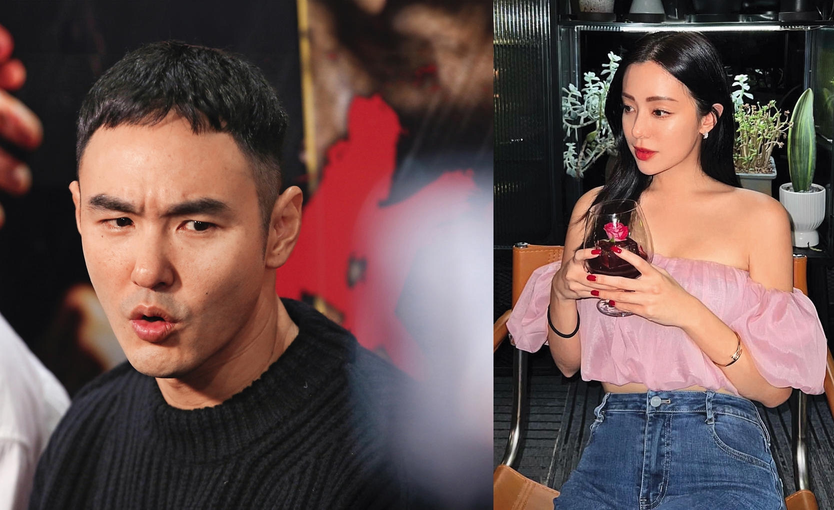 阮經天（左）的愛情、事業兩得意，但前女友趙文安（右）此時卻被爆出是台北社交圈的「名媛公敵」。（合成圖，左為本刊資料照，右翻攝自wenanchao IG）