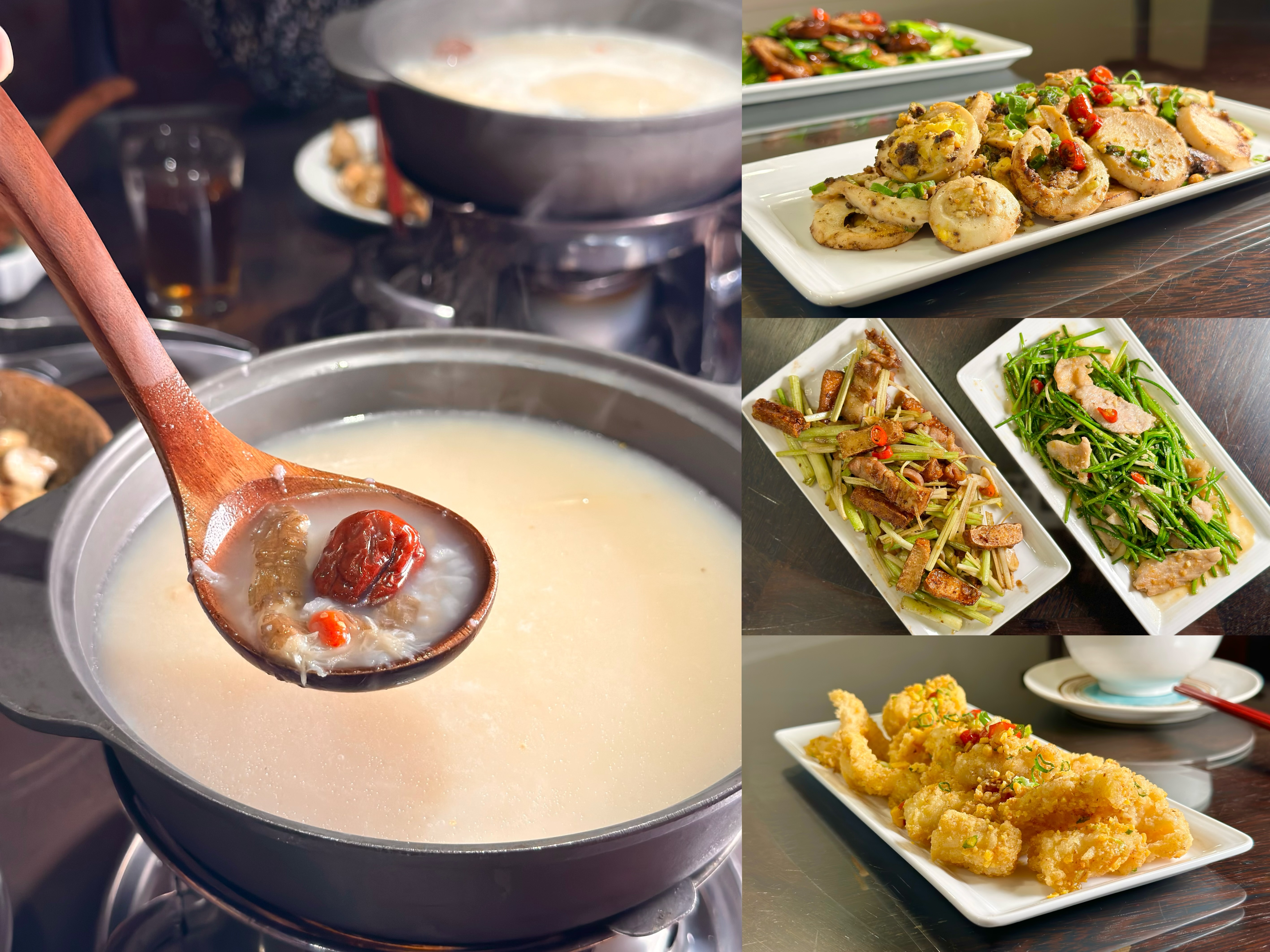全新開幕的「粥起」，結合廣東粥底火鍋與台味熱炒兩種餐飲型態。