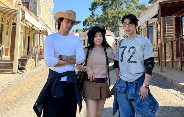 森田、丫頭、Vic趁農曆年假期到澳洲充電旅遊。（快電商提供）
