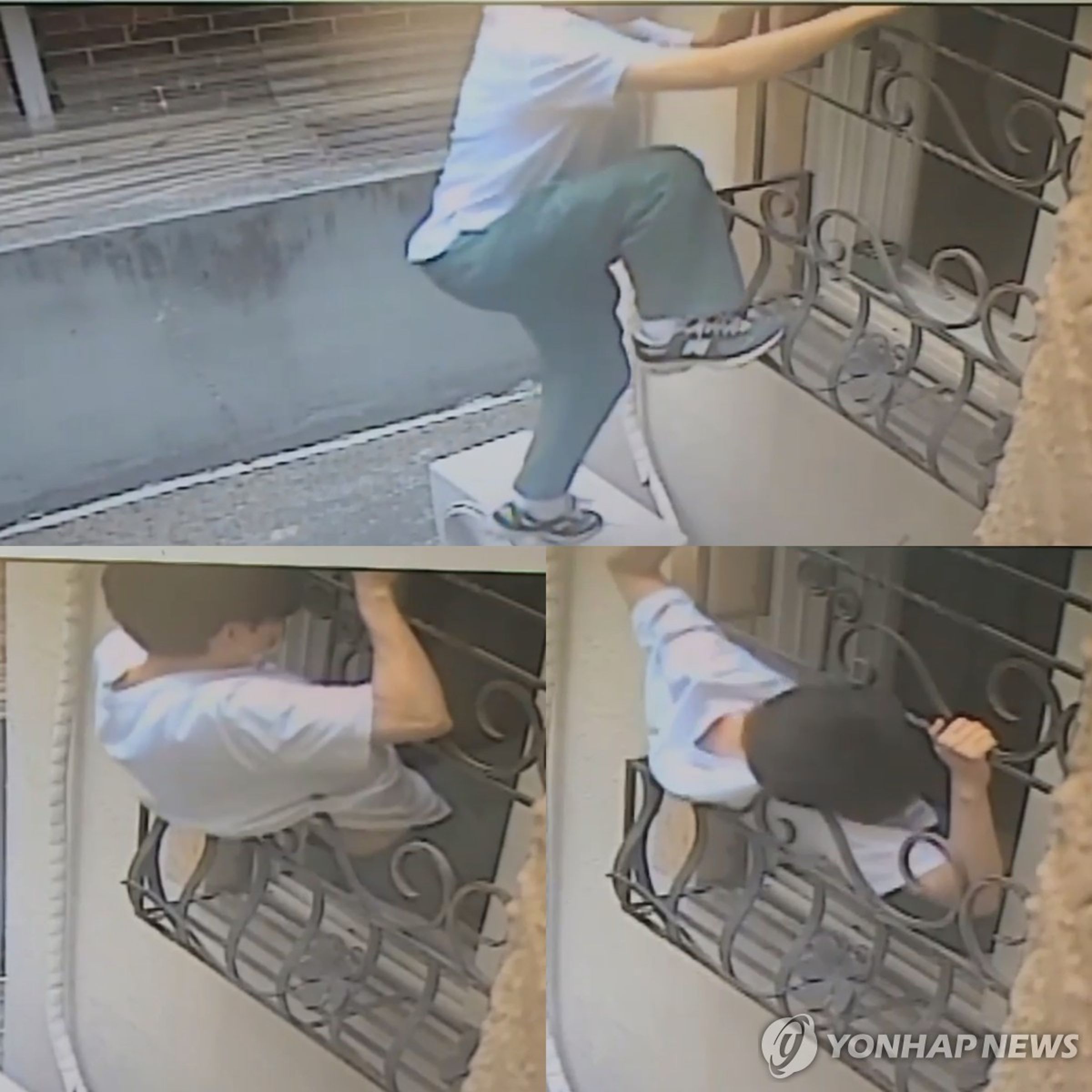 變態男還有軟骨功,鑽入鐵窗縫隙闖進女生住處。(翻自《韓聯社》)