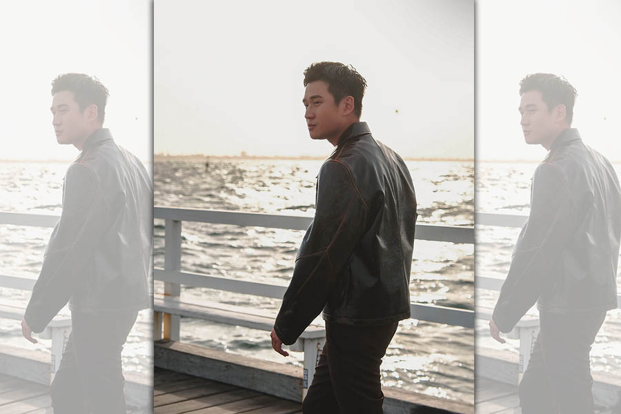 周興哲趁著日前在墨爾本站演唱會之際，至海邊拍攝一鏡到底的MV。（星空飛騰提供）