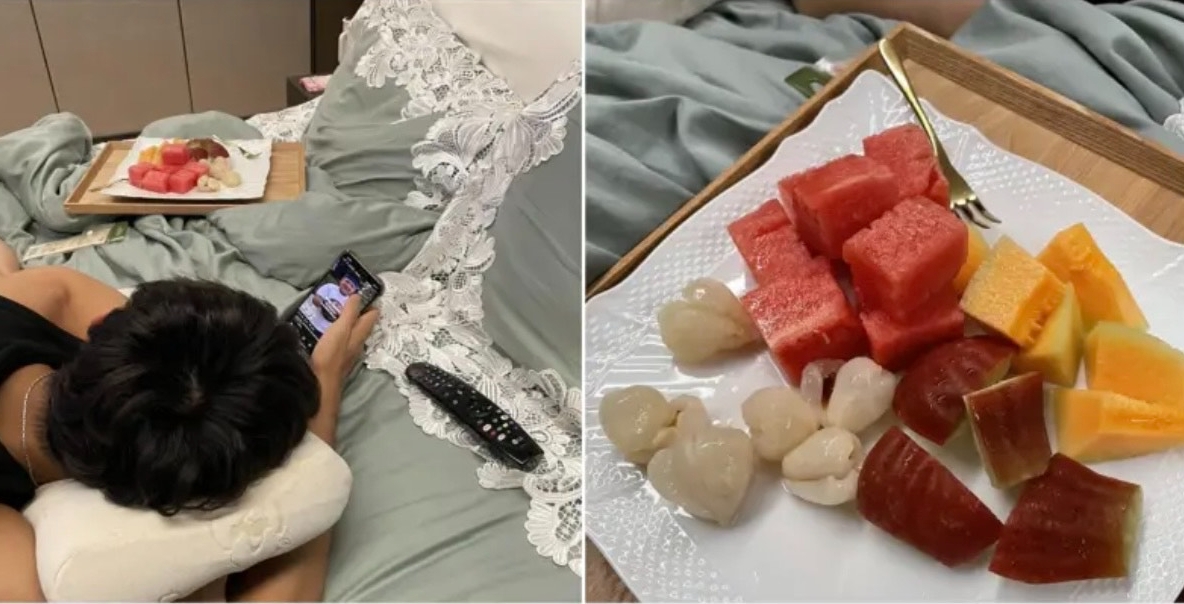 曾雅蘭寵兒子，甚至還挑掉果實種子，讓侯昌明相當不是滋味。（圖／翻攝自侯昌明臉書）