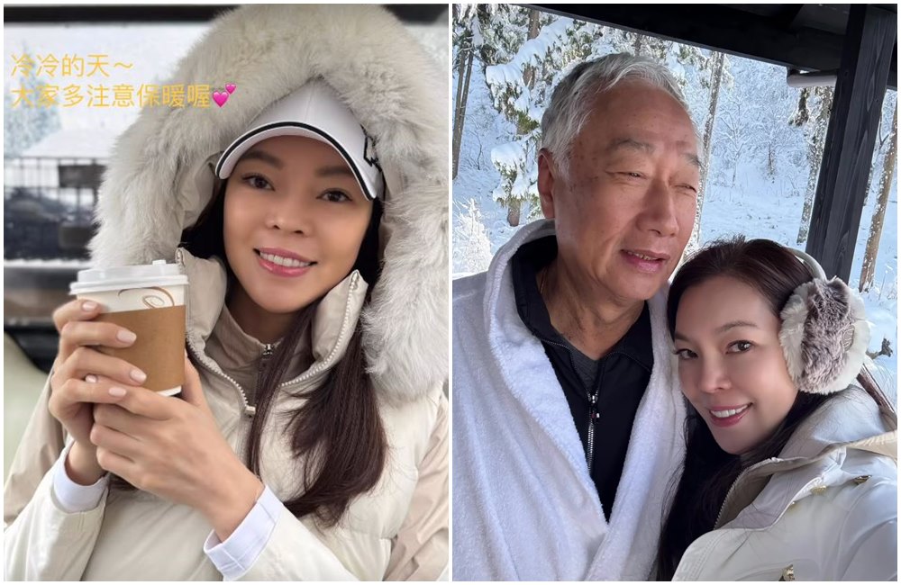 郭台銘的妻子曾馨瑩在IG限動分享手捧熱飲照片，提醒民眾注意保暖。（翻攝曾馨瑩IG）