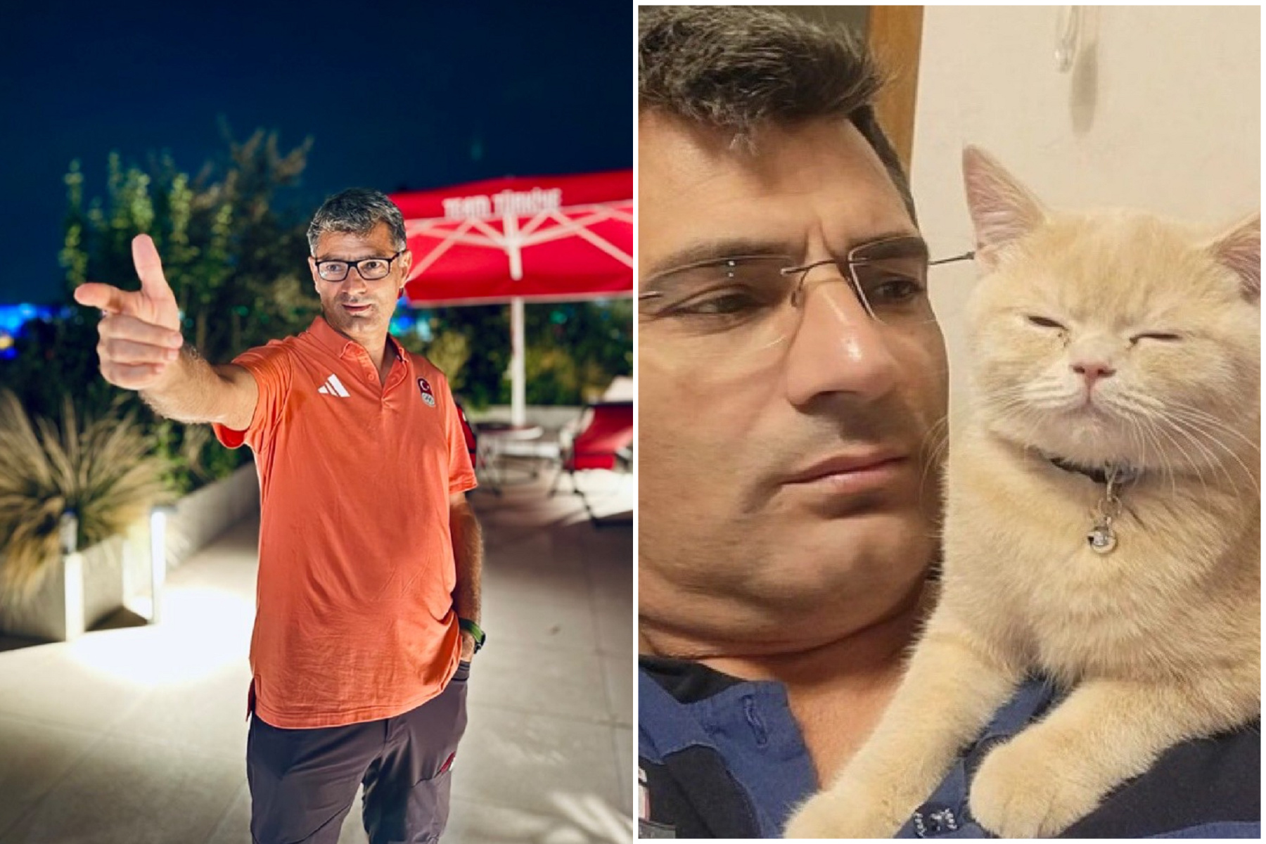 把奧運當夜市的射擊大叔，是反差萌貓奴！還去挑西瓜。（翻自迪凱齊IG）