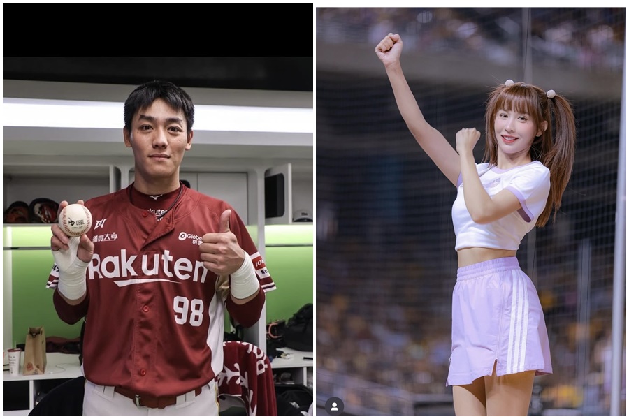 樂天桃猿球員陳晨威與中信兄弟啦啦隊女神啾啾相戀。（翻攝自臉書）