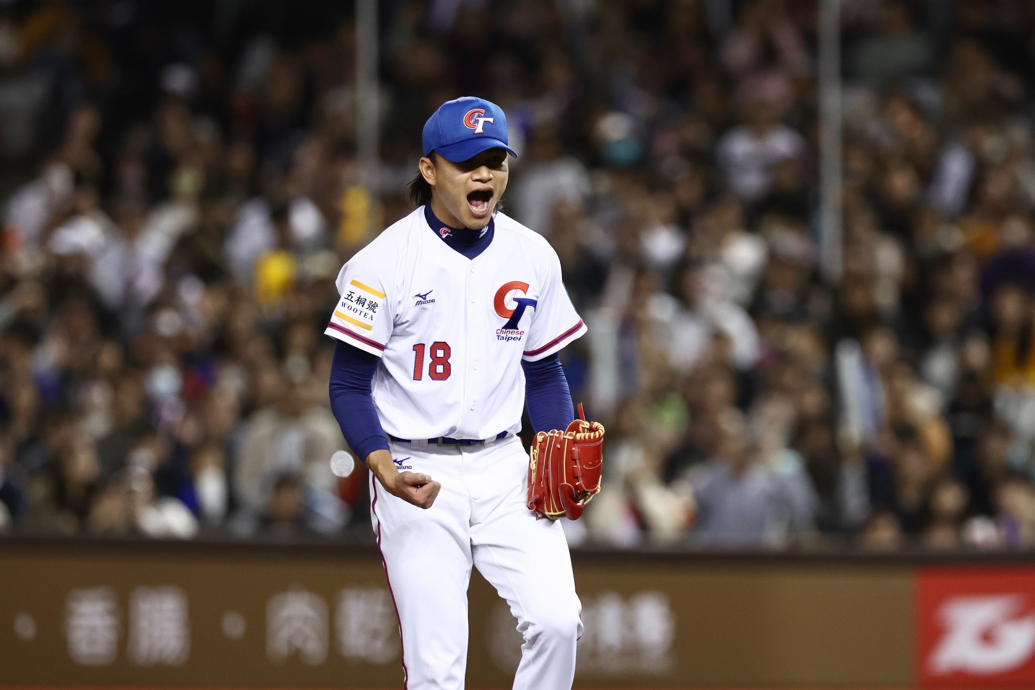 徐若熙昨晚亞錦賽開幕戰主投7局送出10次三振無失分，77顆投球只有12顆壞球，成功壓制韓國打線。（中華棒協提供）