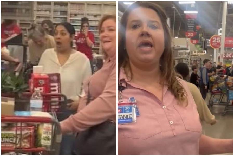 德州北部一間H-E-B超市日前突發收銀系統故障，店家宣布免單，大票顧客驚喜連連。（翻攝自YouTube@NewsNation）