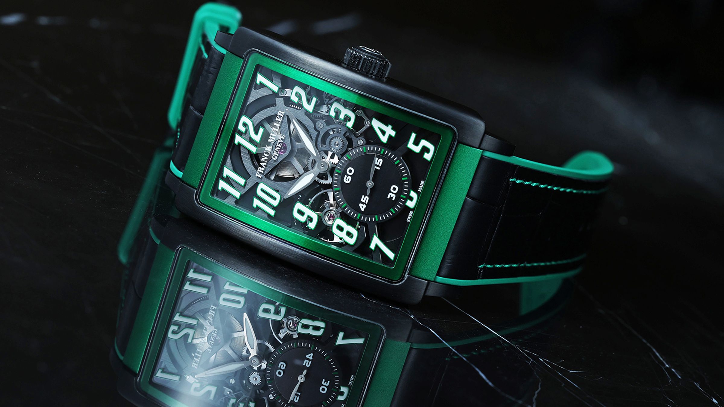 FRANCK MULLER Long Island Evolution 7 Days Power Reserve|錶徑33.7mm X 45.3 mm/黑色 PVD處理噴砂鈦金屬錶殼/時、分、小秒指示/MVT FM 1745手上鍊機芯/防水30米/定價NT$1,438,000(亞太區限定發售300只)
