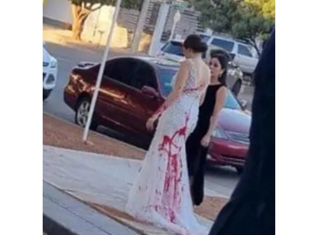 新娘嫁豪門，被夫家控「死要錢」！婚禮上慘被婆婆潑漆、破壞蜜月。（翻自X平台）