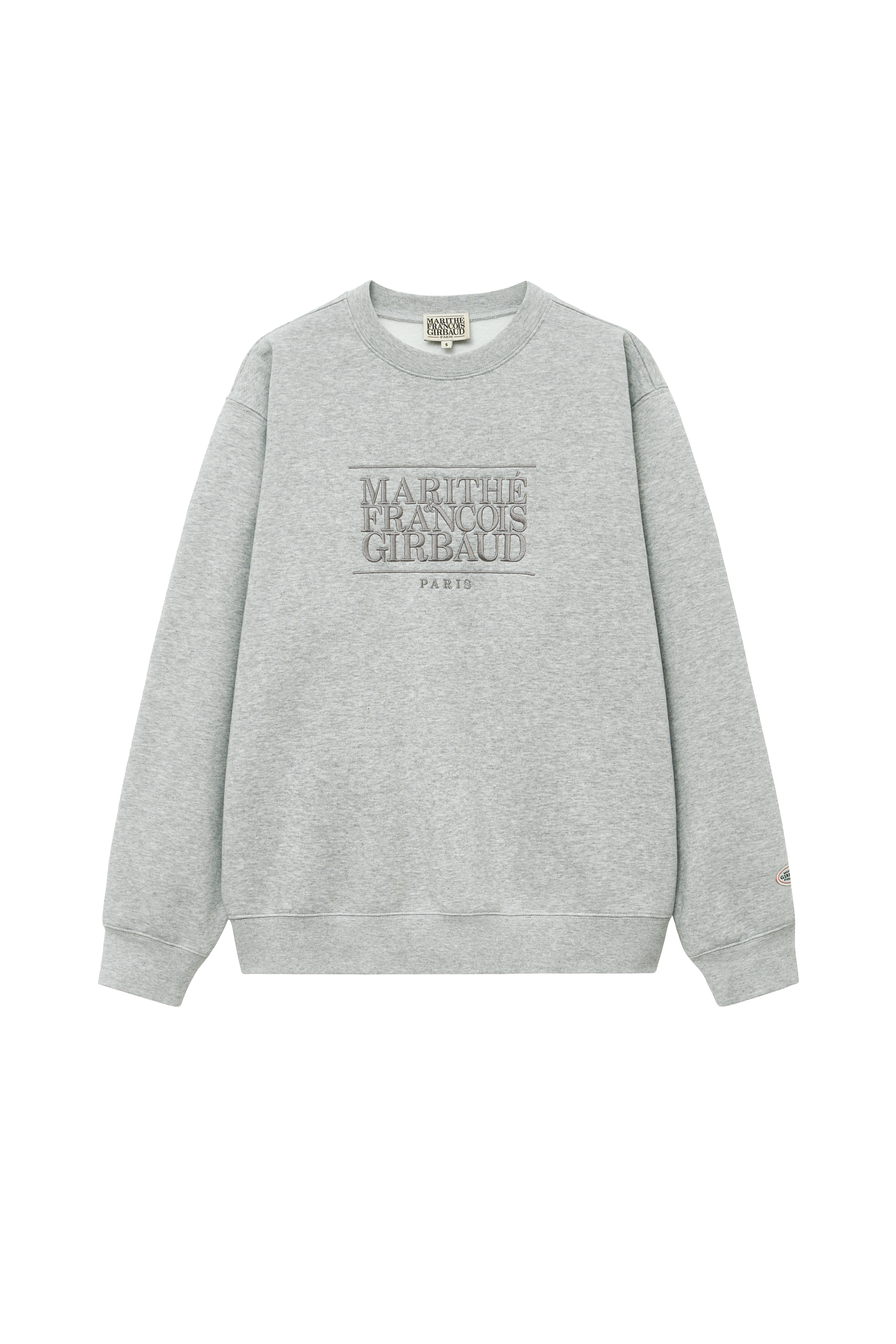 灰色LOGO大學T（刷毛）。NT$2,590（MARITHÉ FRANÇOIS GIRBAUD提供）