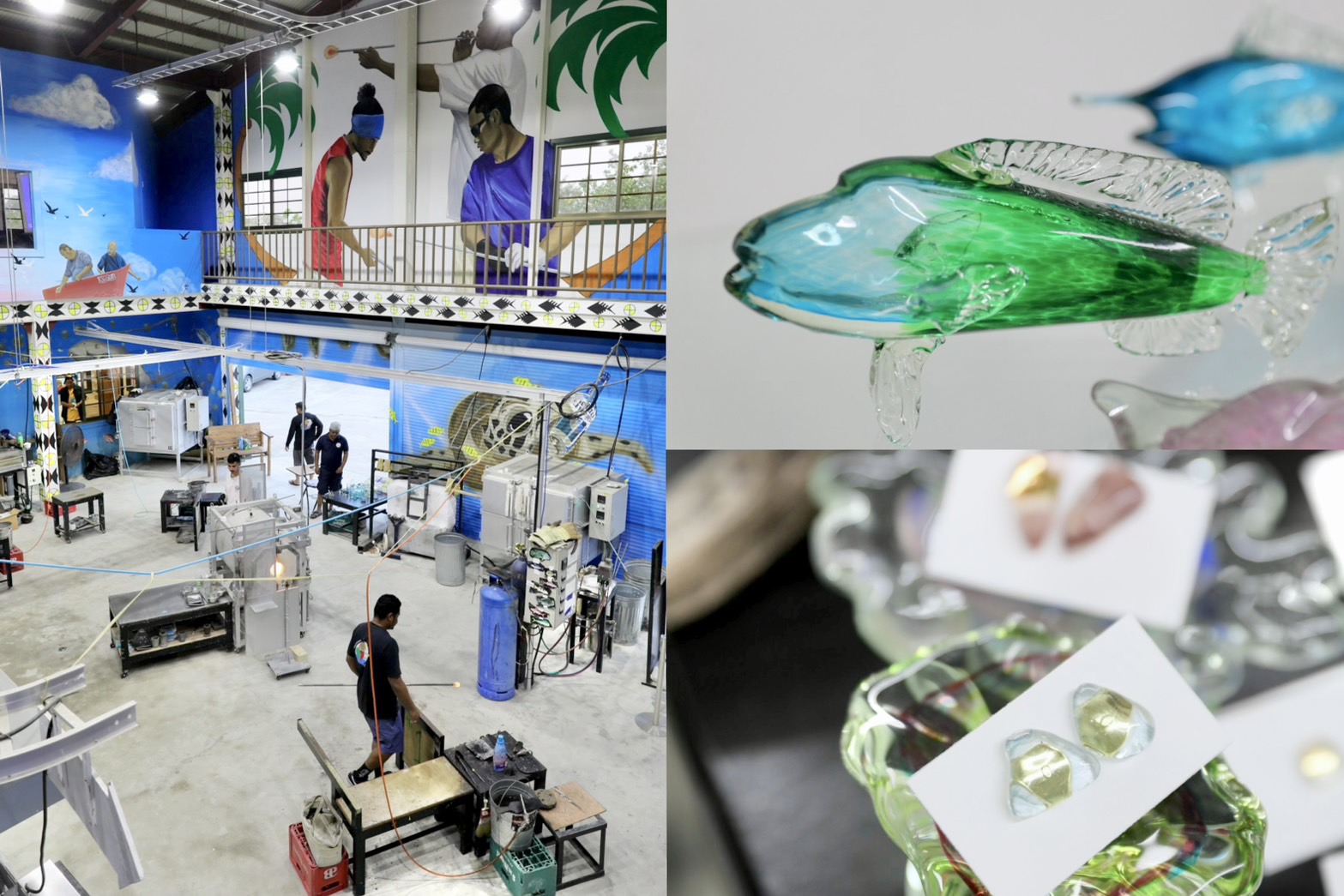 位於帛琉柯羅州的「玻璃工藝中心」（Belau Eco Glass），將回收的廢棄玻璃材料變身成精緻的玻璃工藝品。