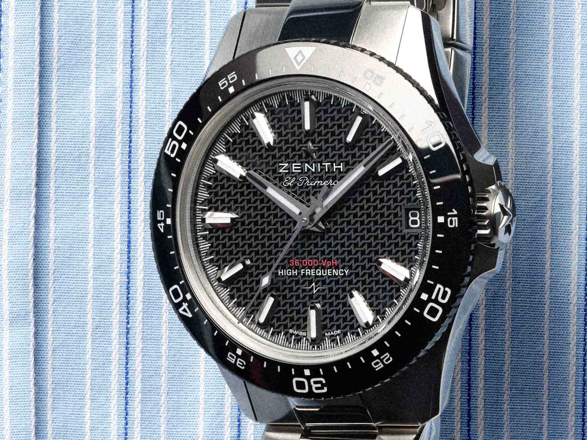 ZENITH 真力時今年在 GWD 錶展正式發表的 Chronomaster Solo Sport 黑色面盤錶款，定價約NT$360,300。