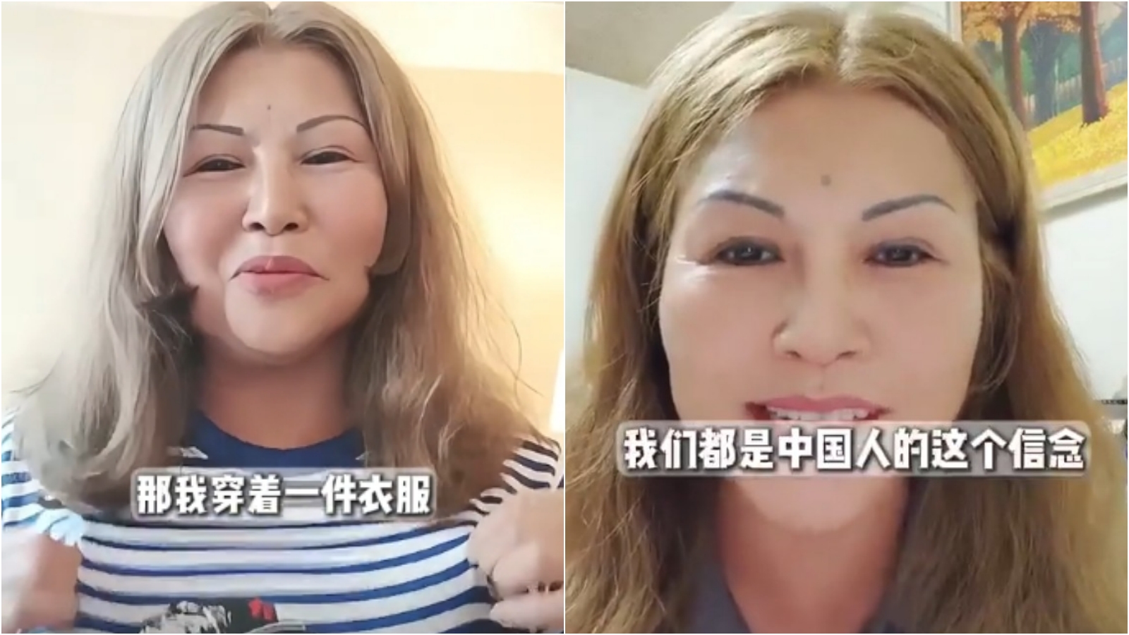 國民黨中常委何鷹鷺早日讓台灣回到「祖國」懷抱，是她重責大任。（翻攝抖音）