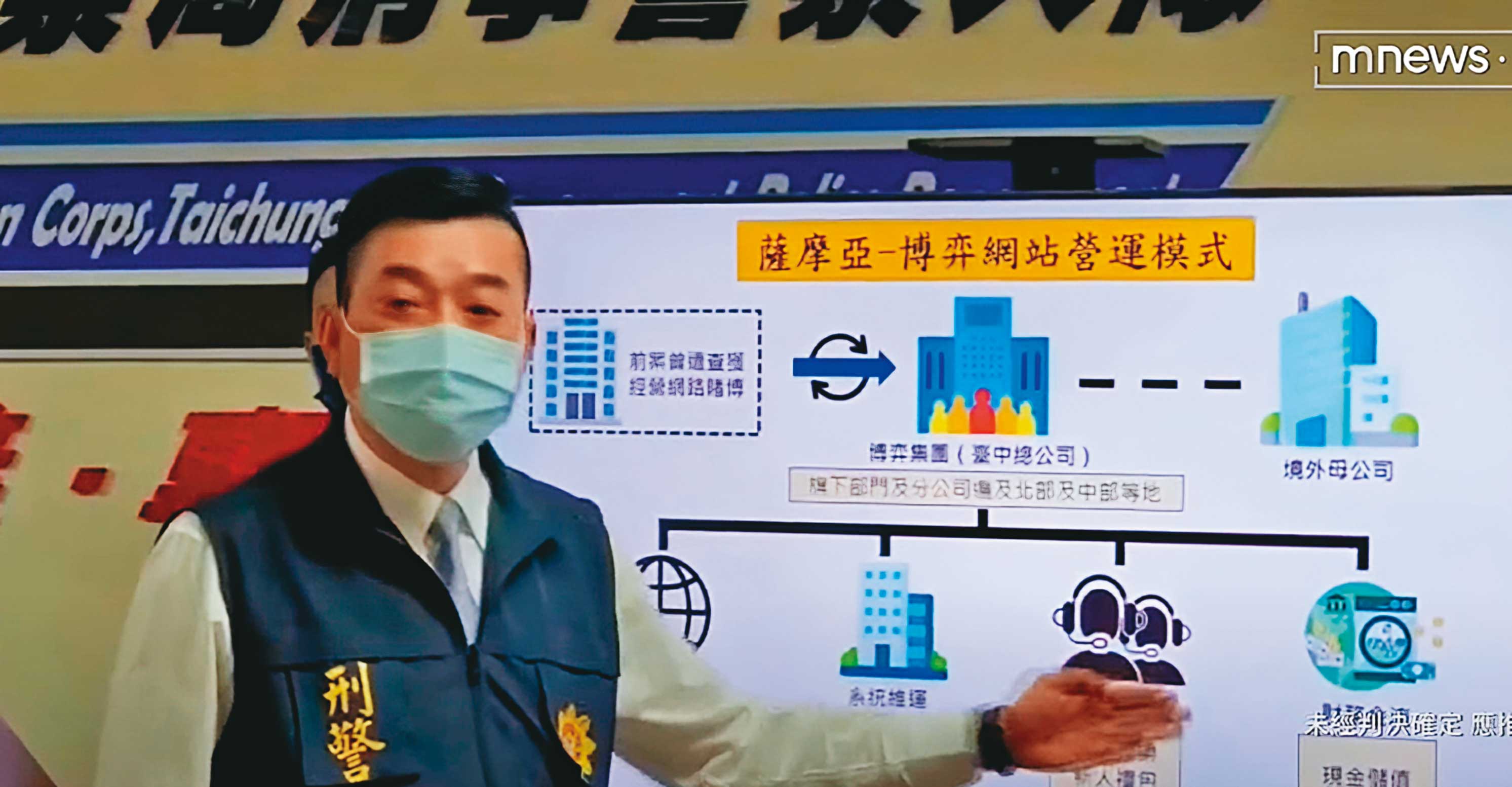 林明佐表面上掃蕩博弈集團，還召開記者會說明案情，詎料，他多次通風報信，早已是業者安插的臥底。（《鏡新聞》提供）