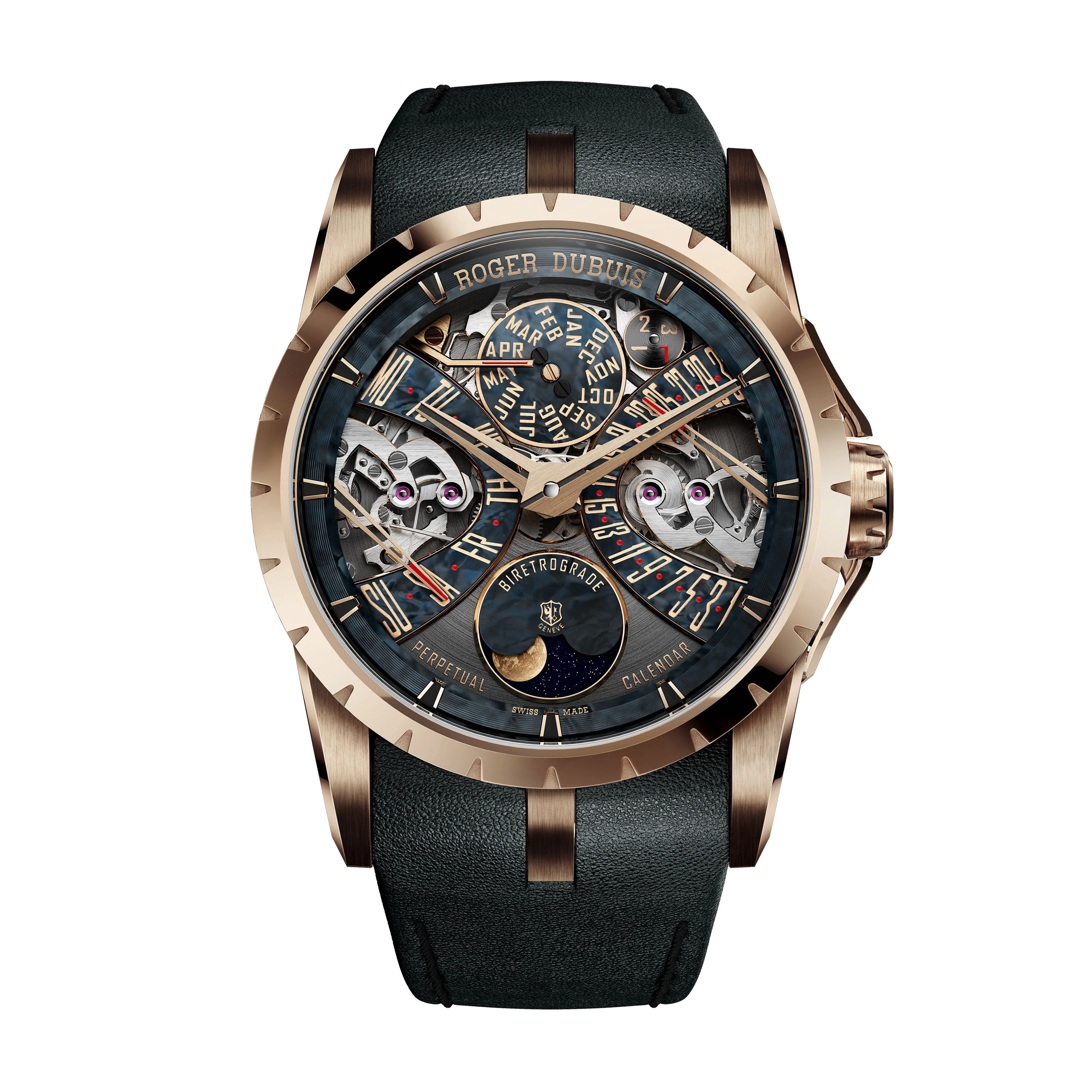 Excalibur Biretrograde Perpetual Calendar 雙逆跳萬年曆腕錶。