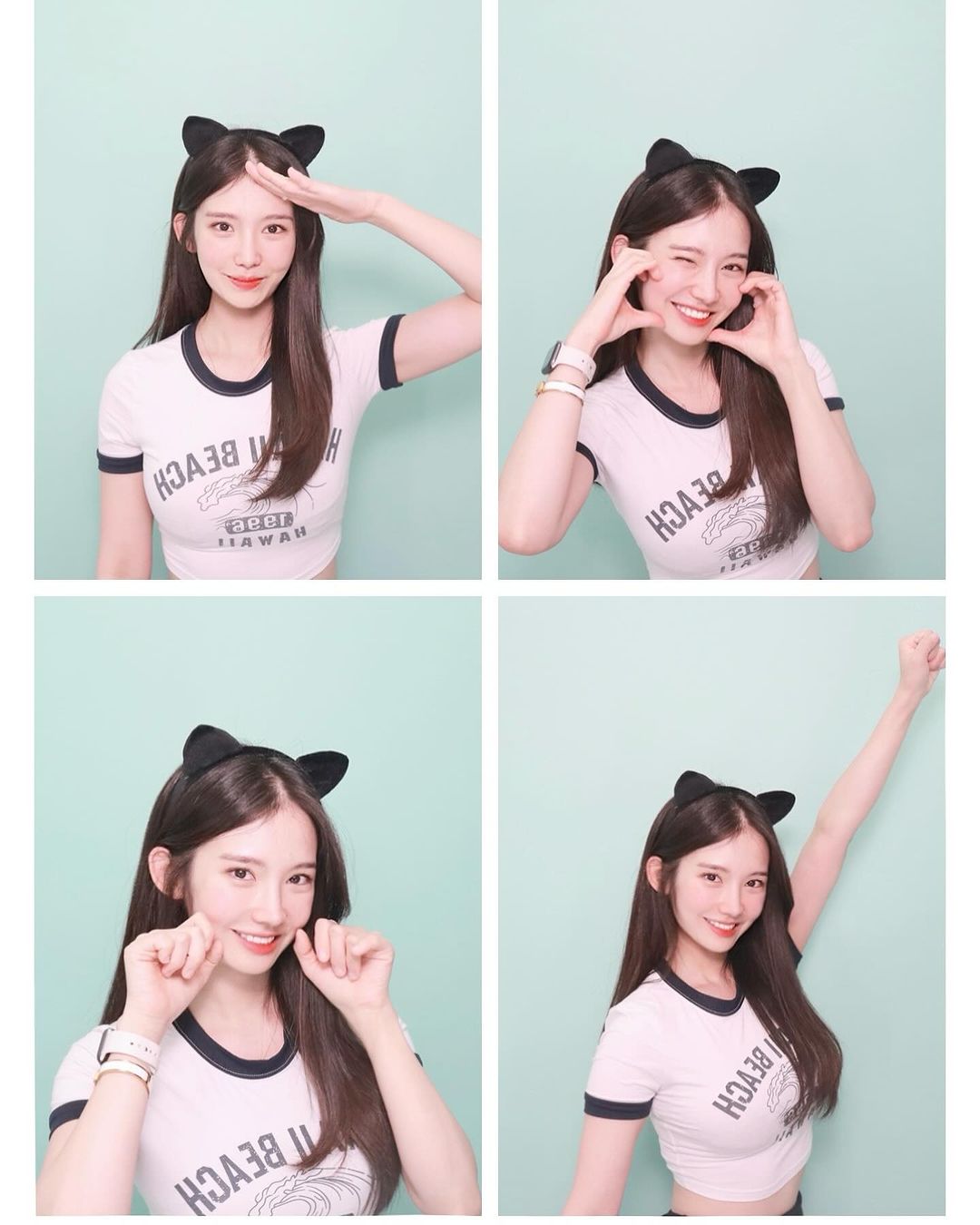 Nahyun Kim分享人生四格照，做出各種撒嬌姿勢。（翻攝IG＠nahyunworld）