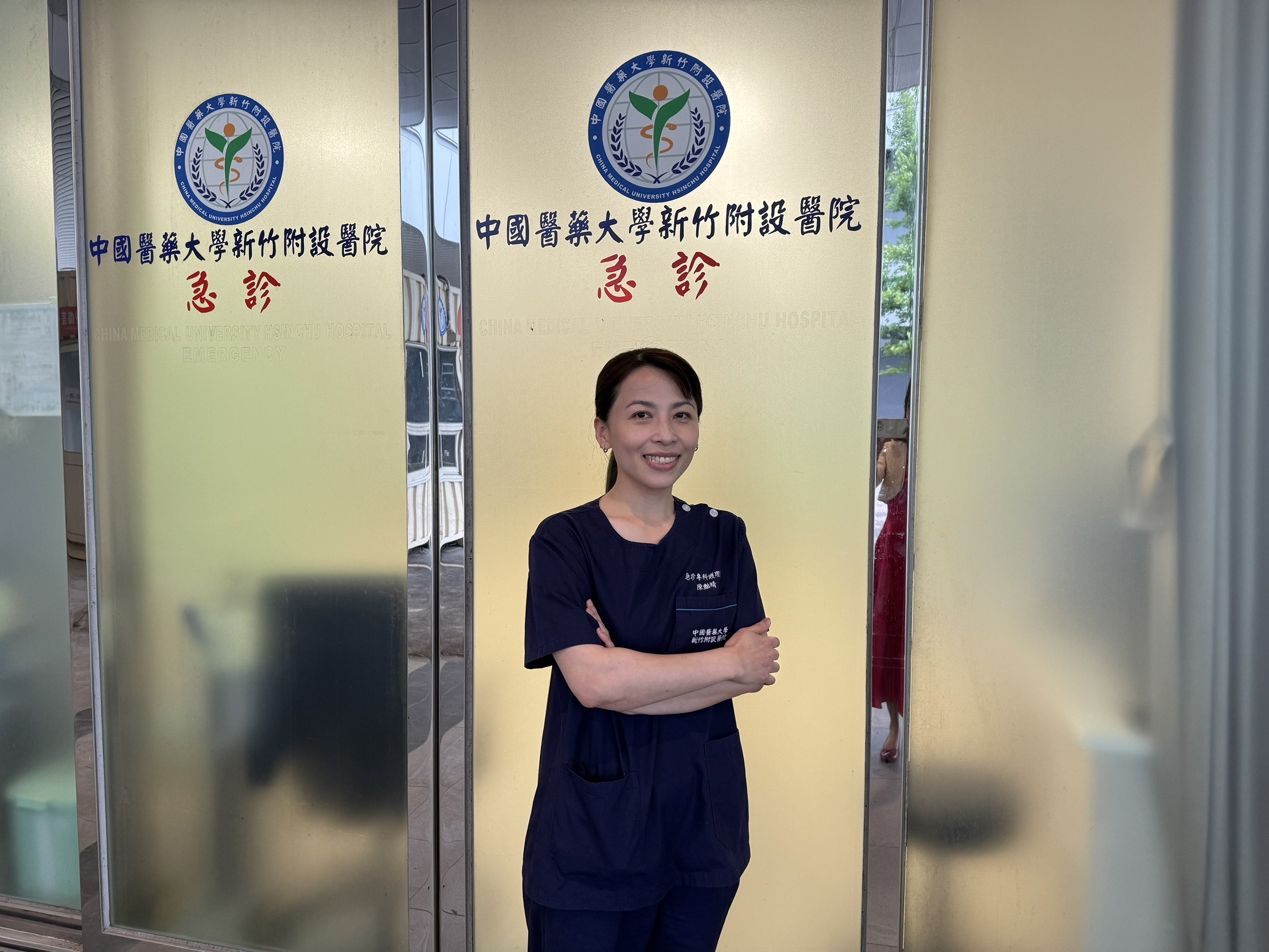 急診專科護理師陳豔晴。（中醫大新竹附醫提供）