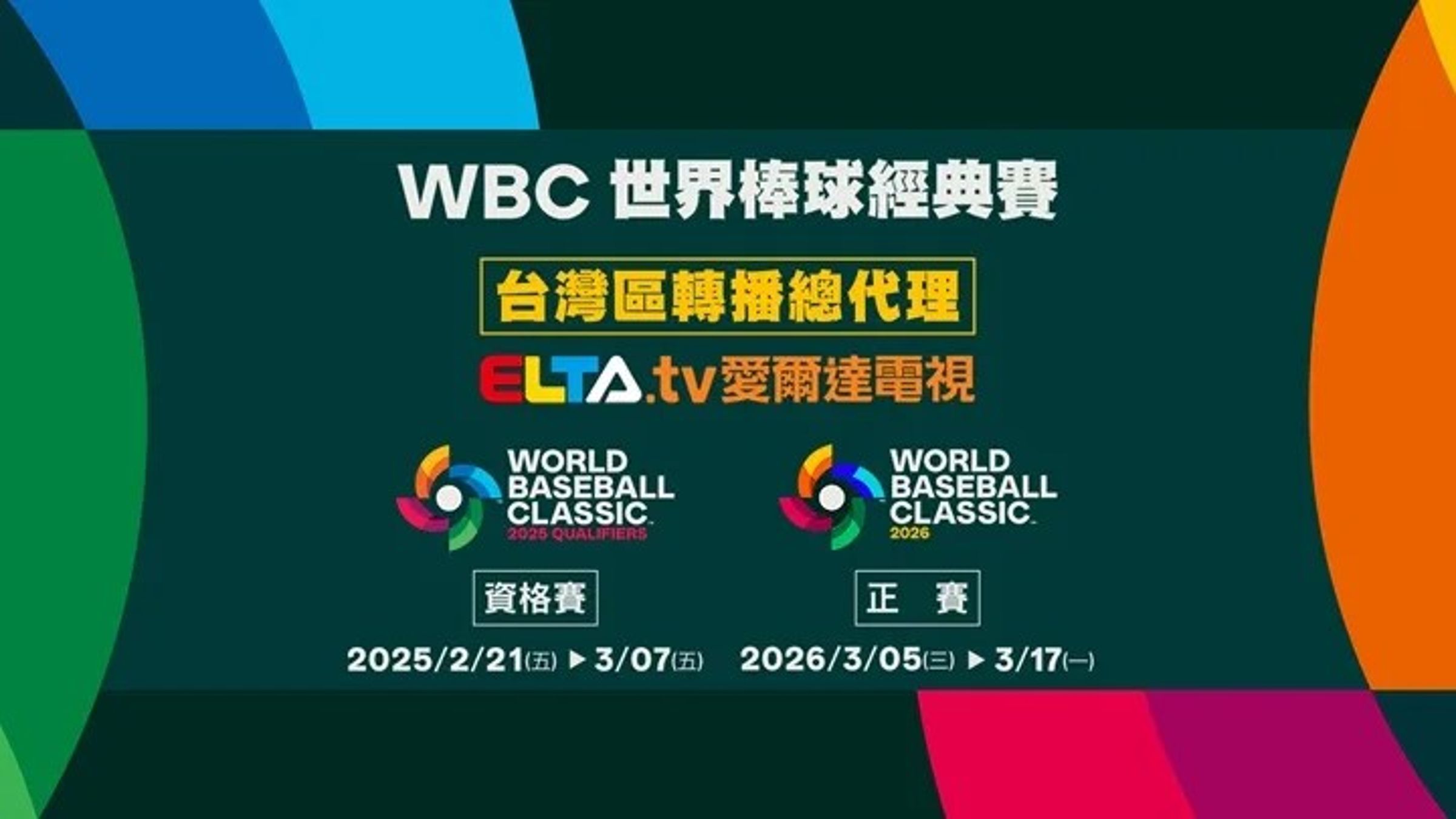 愛爾達電視宣布，將全面轉播第6屆世界棒球經典賽14場資格賽和47場正賽，共計61場賽事。（愛爾達提供）
