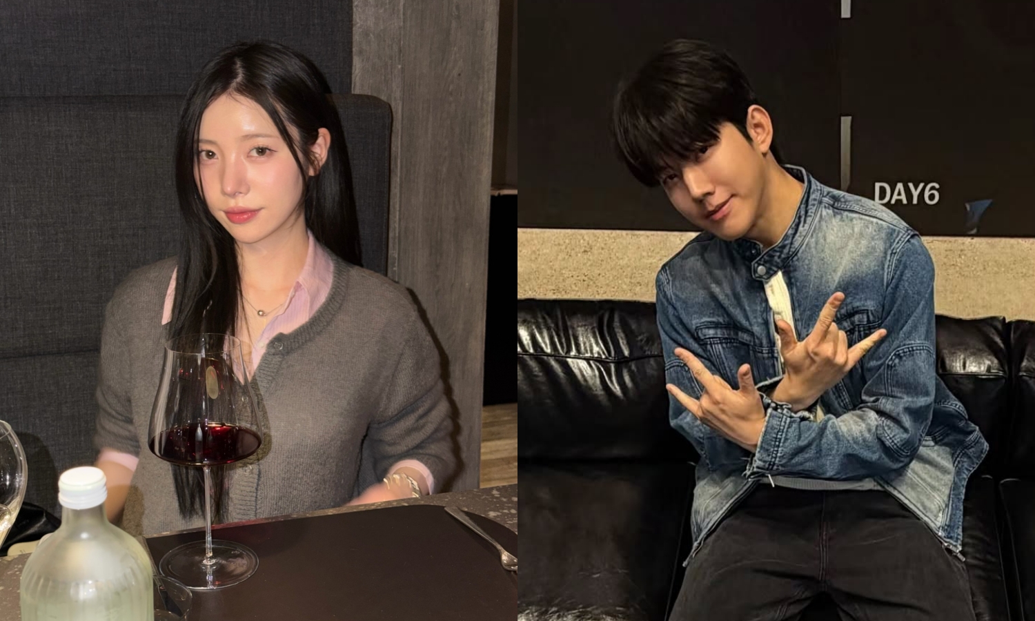 Day6 鼓手度云傳出與網紅柳智俞戀愛ING。（翻攝柳智俞、度云INS）
