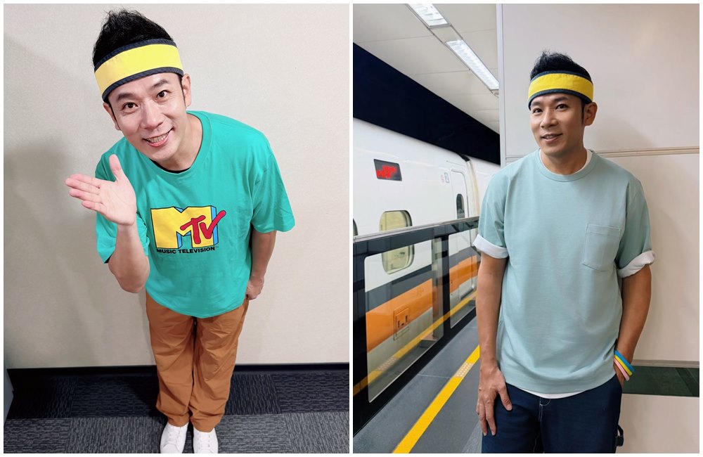 香蕉哥哥到哪裡都戴著黃色頭帶，已經成為他的經典標記。（翻攝香蕉哥哥臉書）