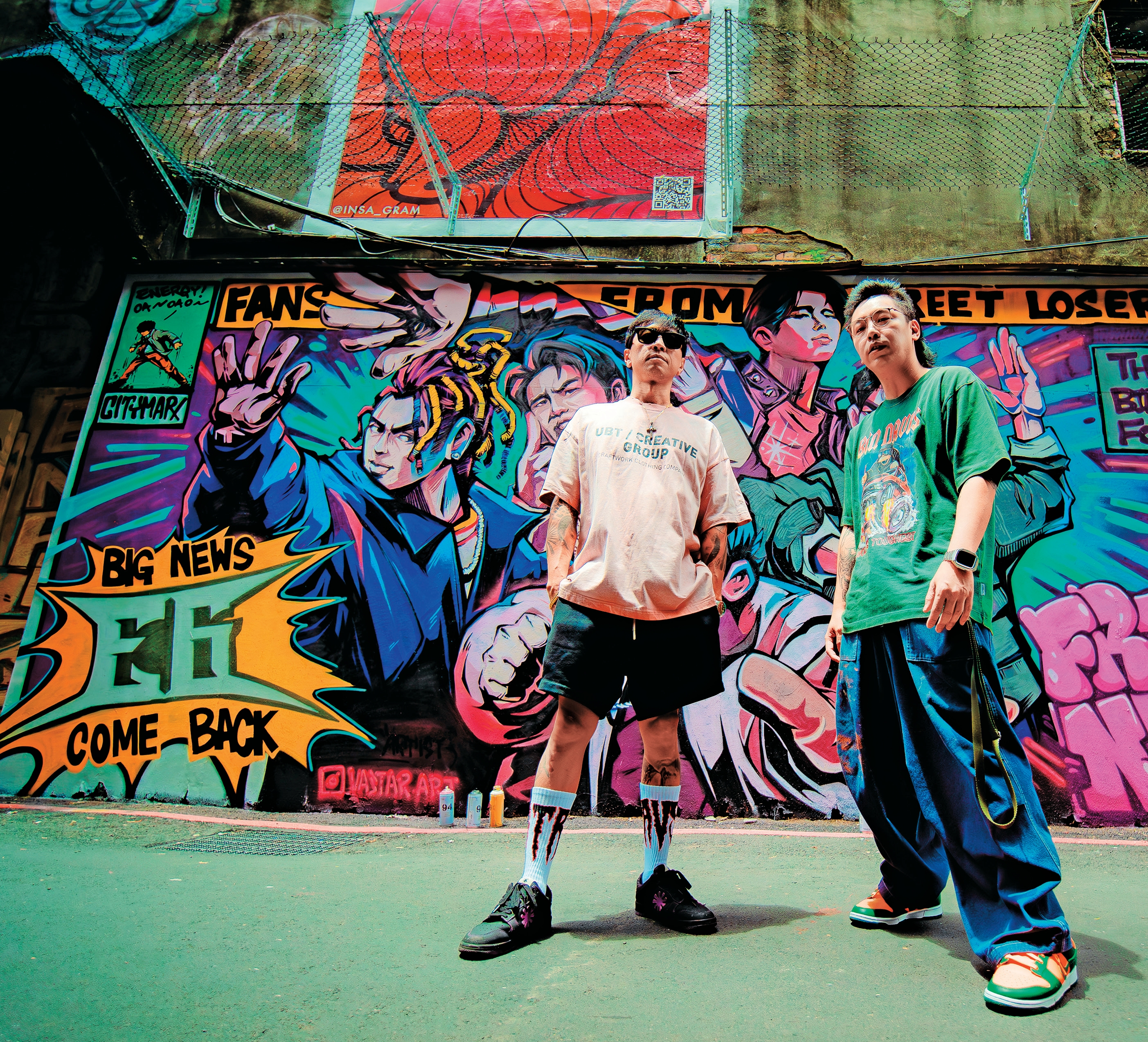 鄭子靖（左）分享西門町的街頭文化，展現台灣最具特色的塗鴉風采。