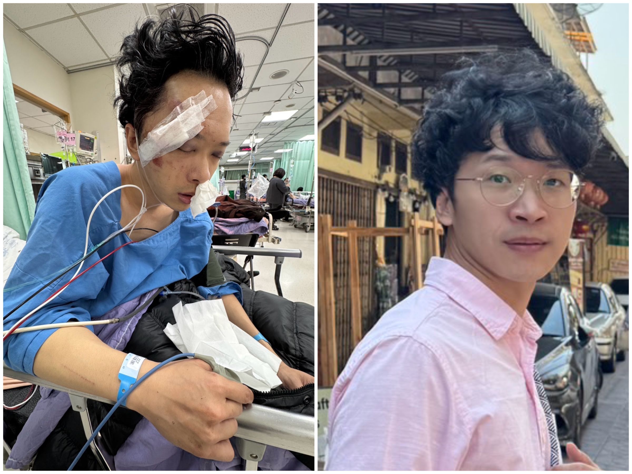 蘇德揚為八點檔擔任替身,卻意外摔傷。(Rena提供)