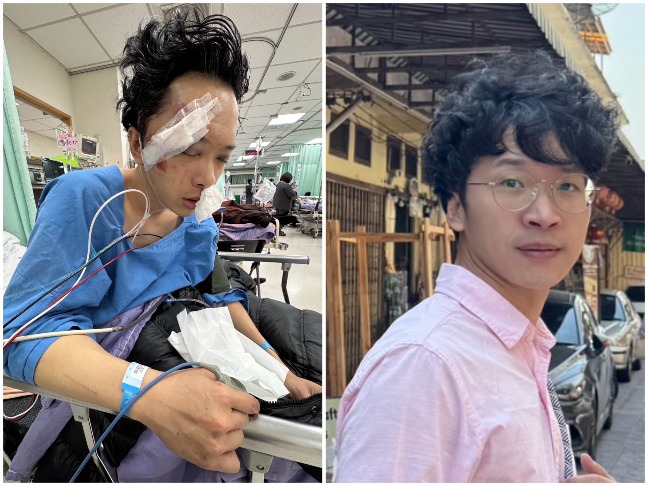 蘇德揚為八點檔擔任替身,卻意外摔傷。(Rena提供)