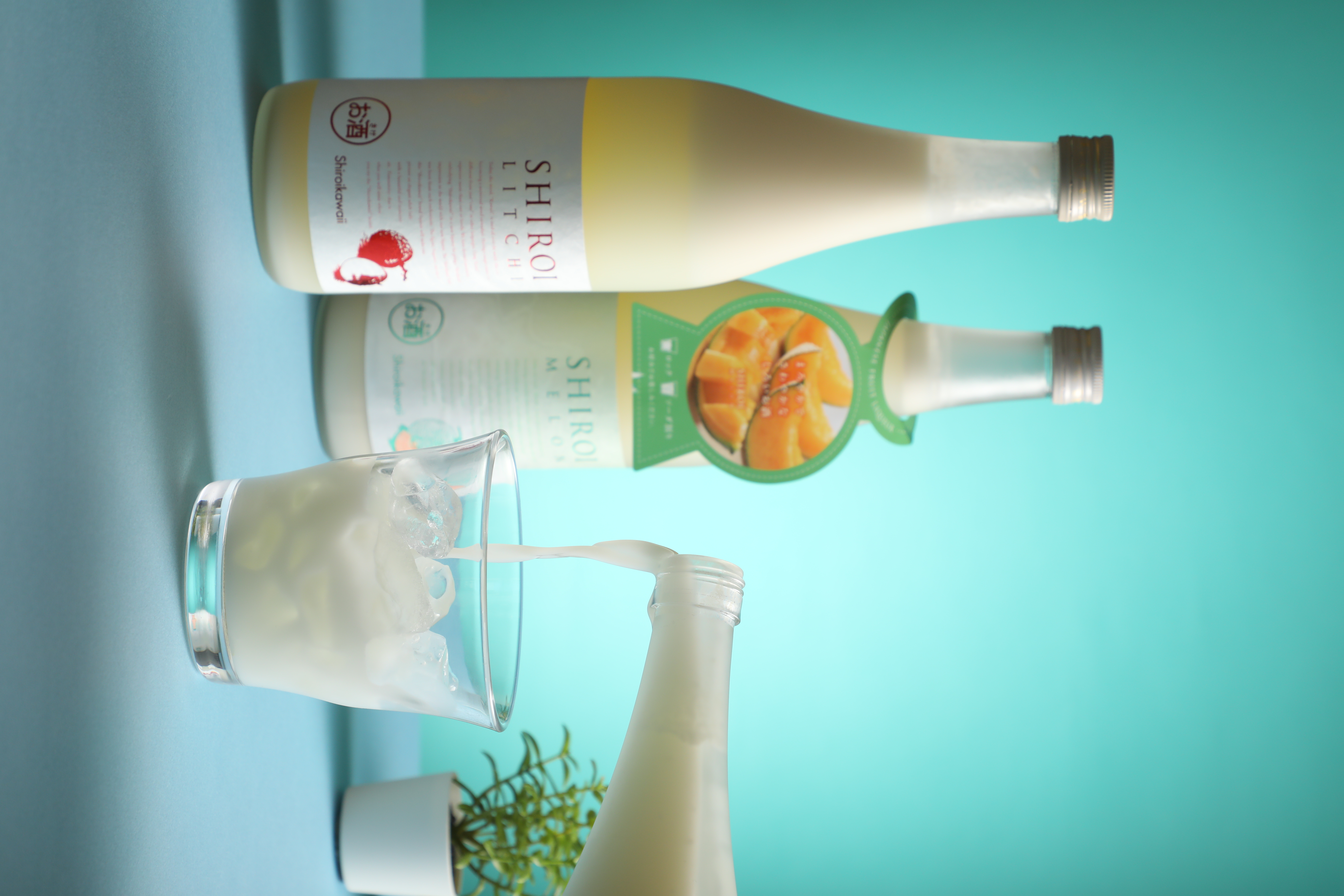 以日本生乳製成的「KAWAII SHIROI荔枝奶酒」（左）與「KAWAII SHIROI哈密瓜奶酒」（右）酒精度都僅有6％，口感像可爾必思般清爽。（皆，810元／瓶）