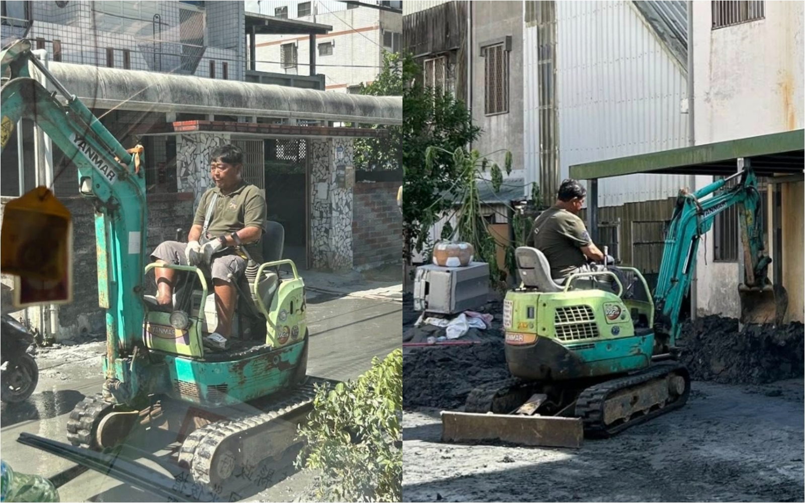 桃園的挖土機行老闆林鴻森在花蓮救災期間不幸受傷感染引發敗血症，送醫不治身亡。（翻攝自臉書龍福禮儀）