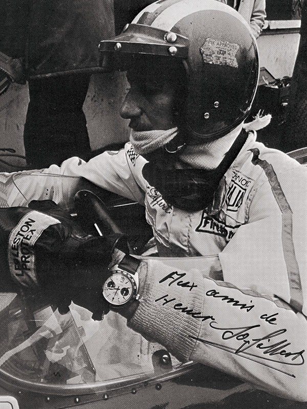 瑞士傳奇車手Jo Siffert,是豪雅簽下的第一位品牌代言人,雙方還有非常有趣的合作關係。