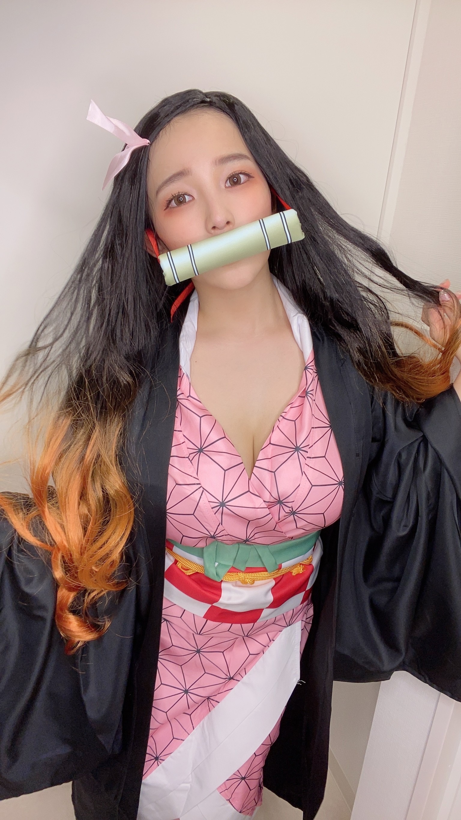 好想看天木純在「2024 TSE台灣寫真博覽會 學服祭」重現彌豆子裝扮。（TSE提供）