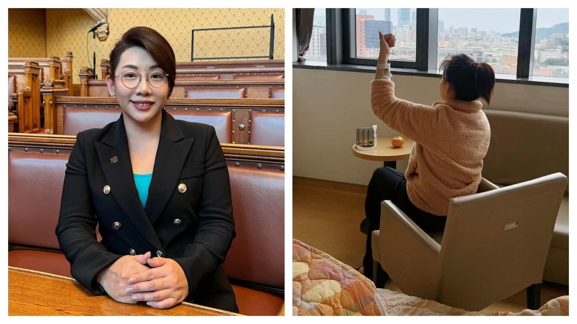 民眾黨台北市議員林珍羽昨日透露確診肺腺癌一期，並提及她無家族病史且無吸菸。（翻攝自臉書＠林珍羽）