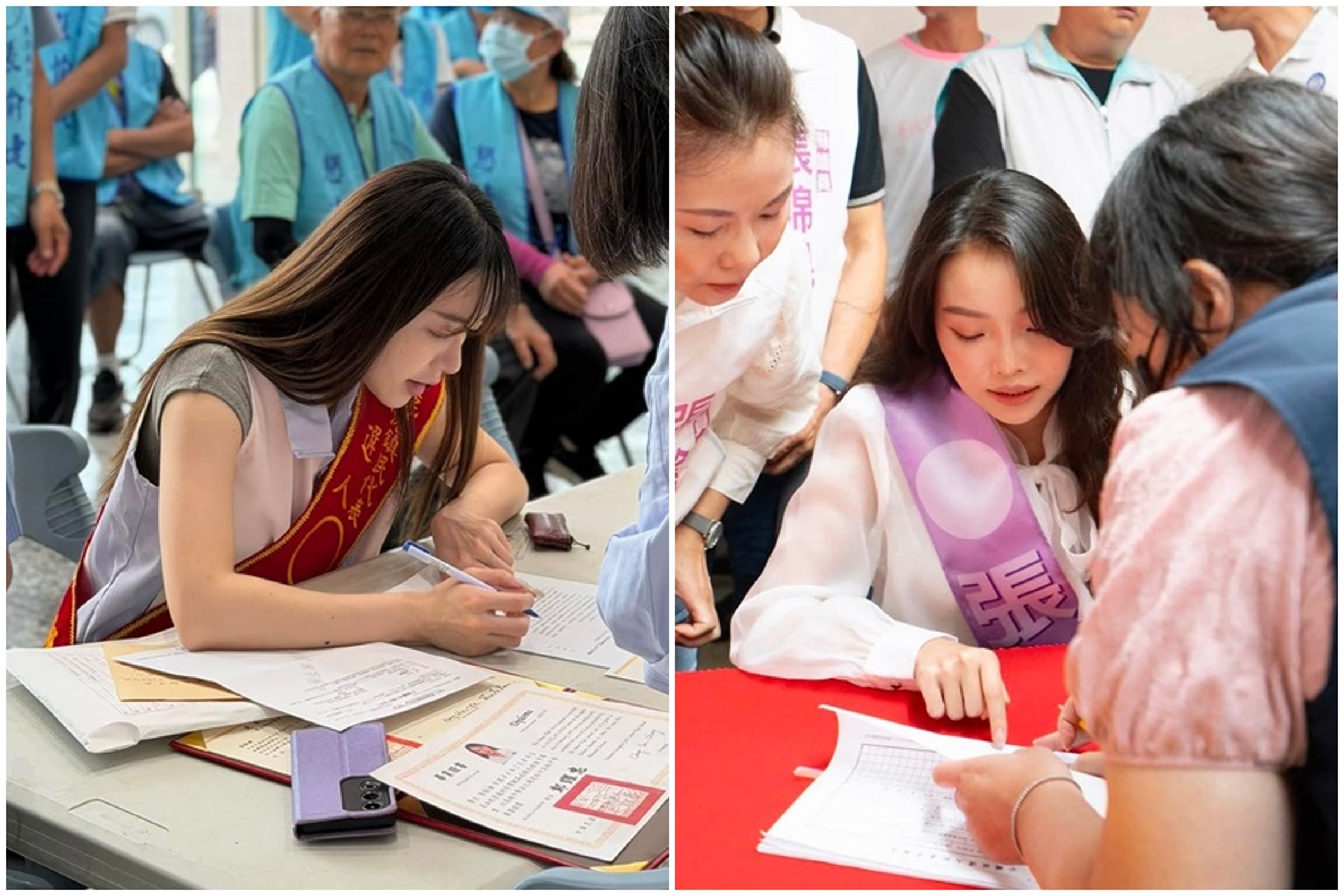 年底九合一選舉登記領表本週開跑，彰化政壇出現候選人同名同姓的巧合，兩人都叫「張愉婕」。（翻攝自FB@張愉婕、張愉婕）