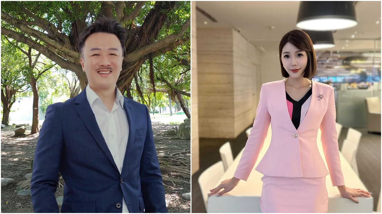 記者馬郁雯爆熱戀名嘴李正皓,兩人低調未正面回應。(翻攝自臉書@馬郁雯 Wendy、李正皓)