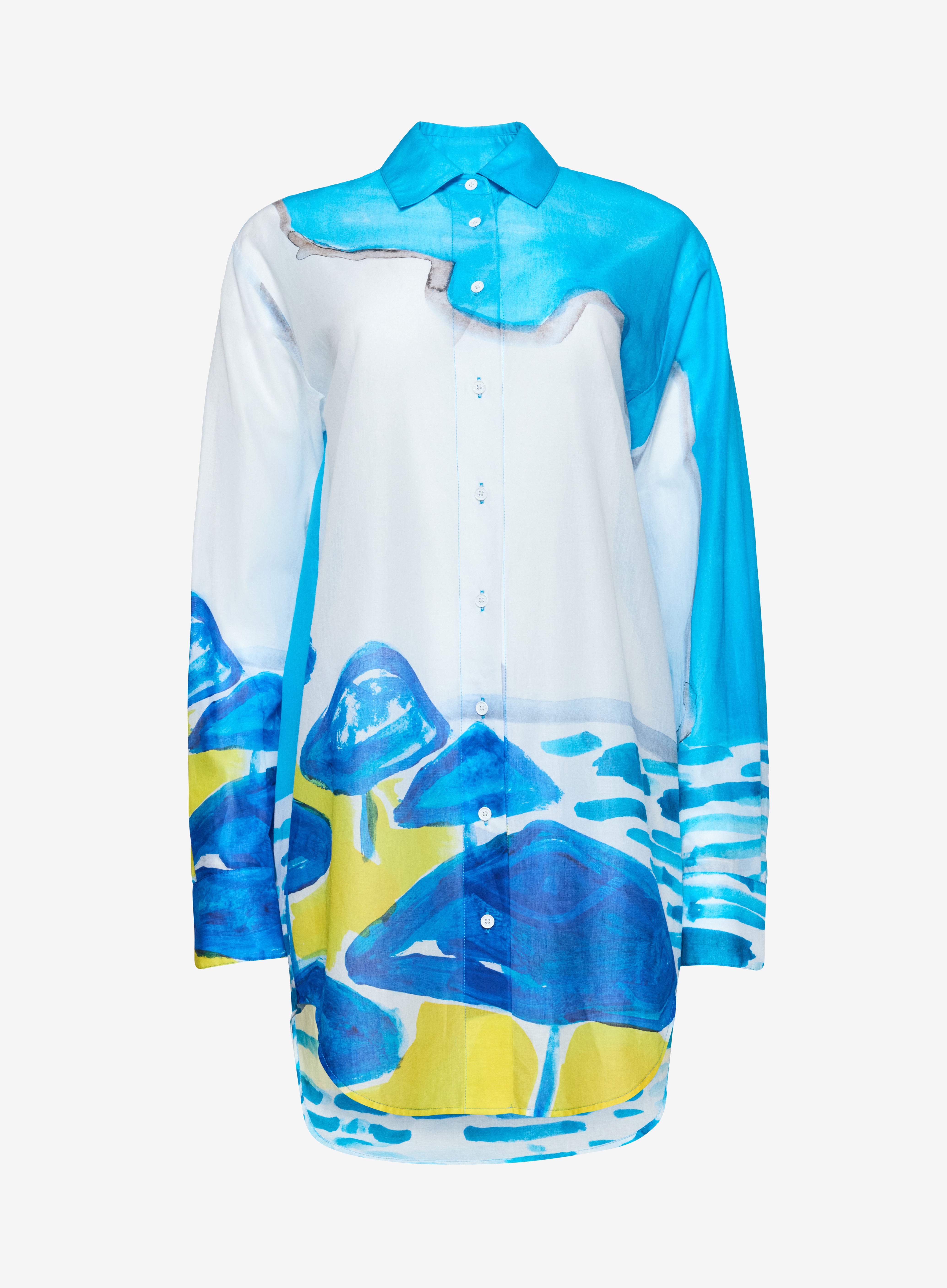 MICHAEL KORS x Christina Zimpel聯名膠囊系列粉色印花襯衫式洋裝。NT$12,100（MICHAEL KORS提供）