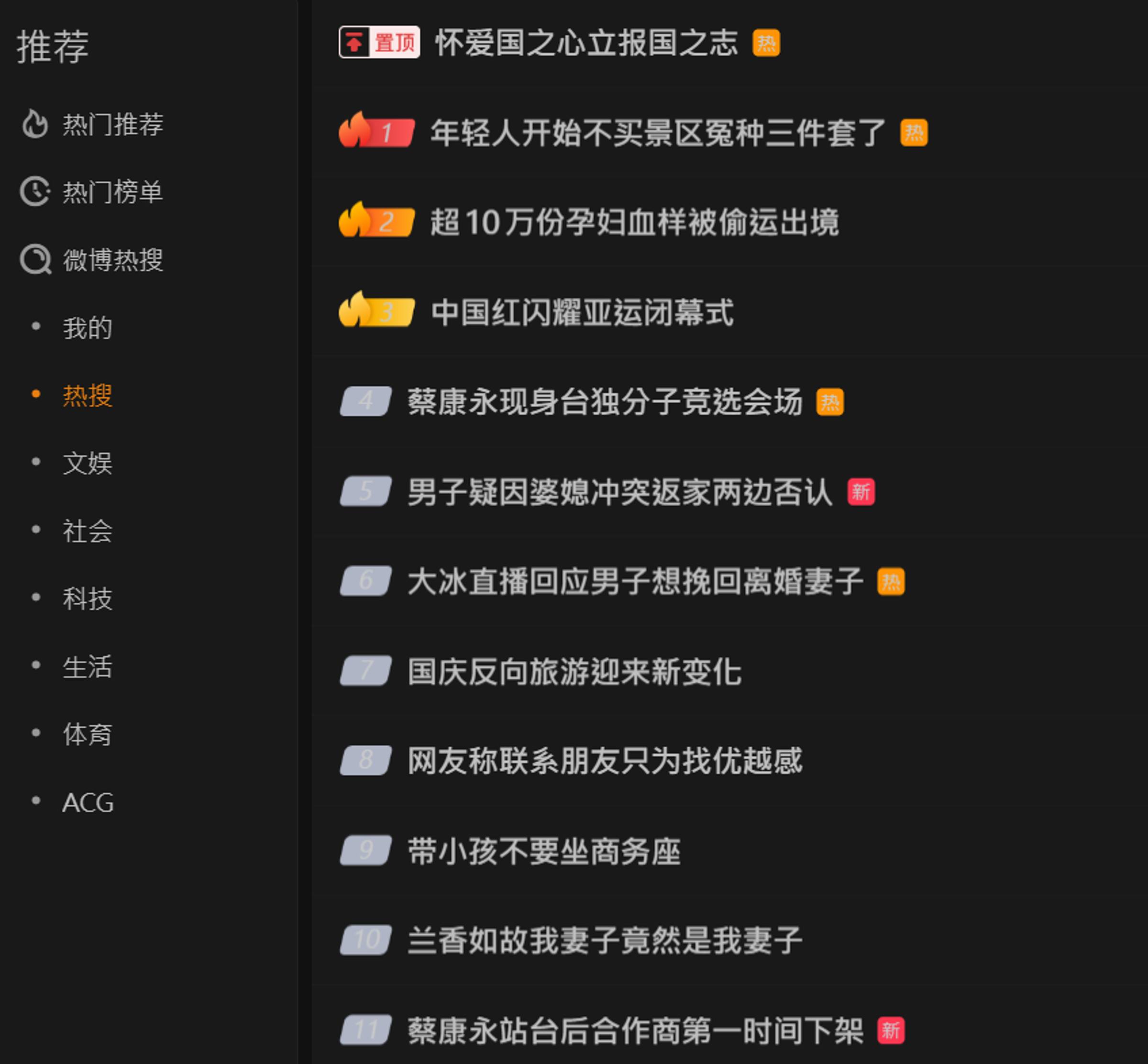 蔡康永現身沈伯洋競總的討論衝上微博熱搜。(翻攝自微博)