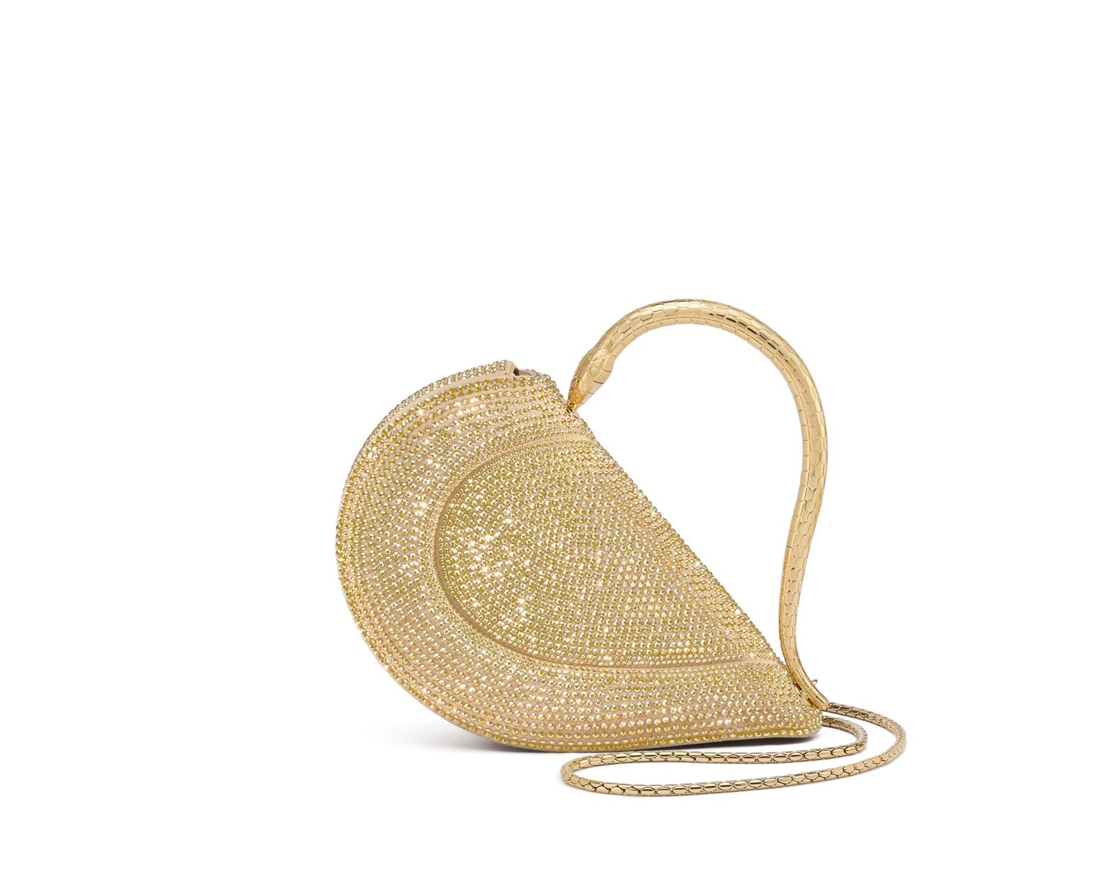 Serpenti Cuore 1968金色水晶提包,價格店洽。(寶格麗提供)