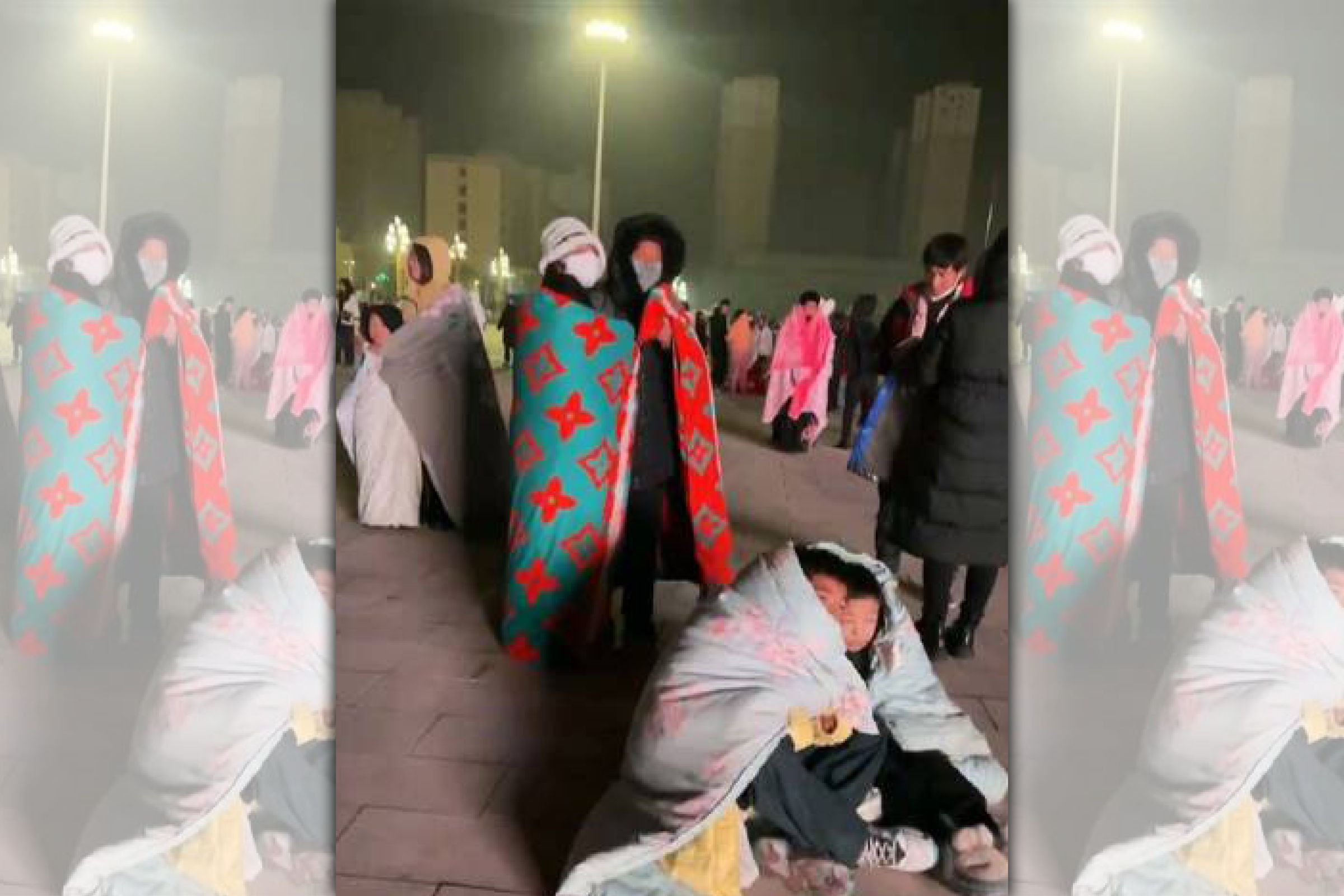 甘肅發生規模6.2地震,有民眾心有餘悸回憶地震發生當下逃難的經過。(翻攝自微博)