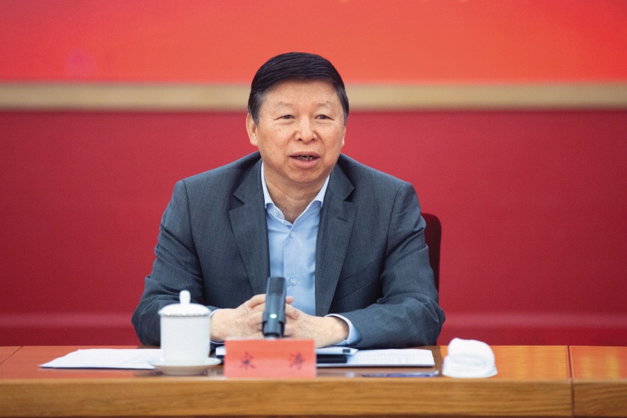 青商會「小陸委會」1月前往中國交流，與中國國台辦主任宋濤會面。（翻攝國台辦官網）